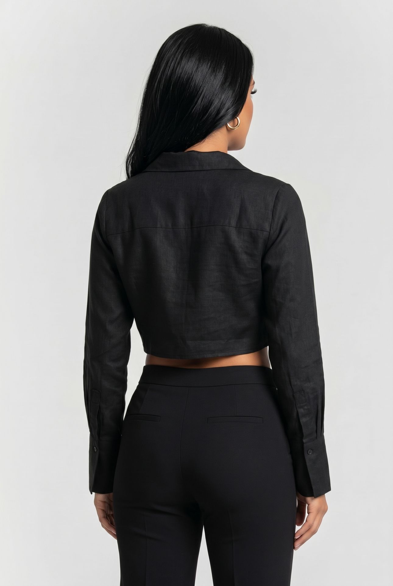 LINEN WRAP TOP BLACK 2