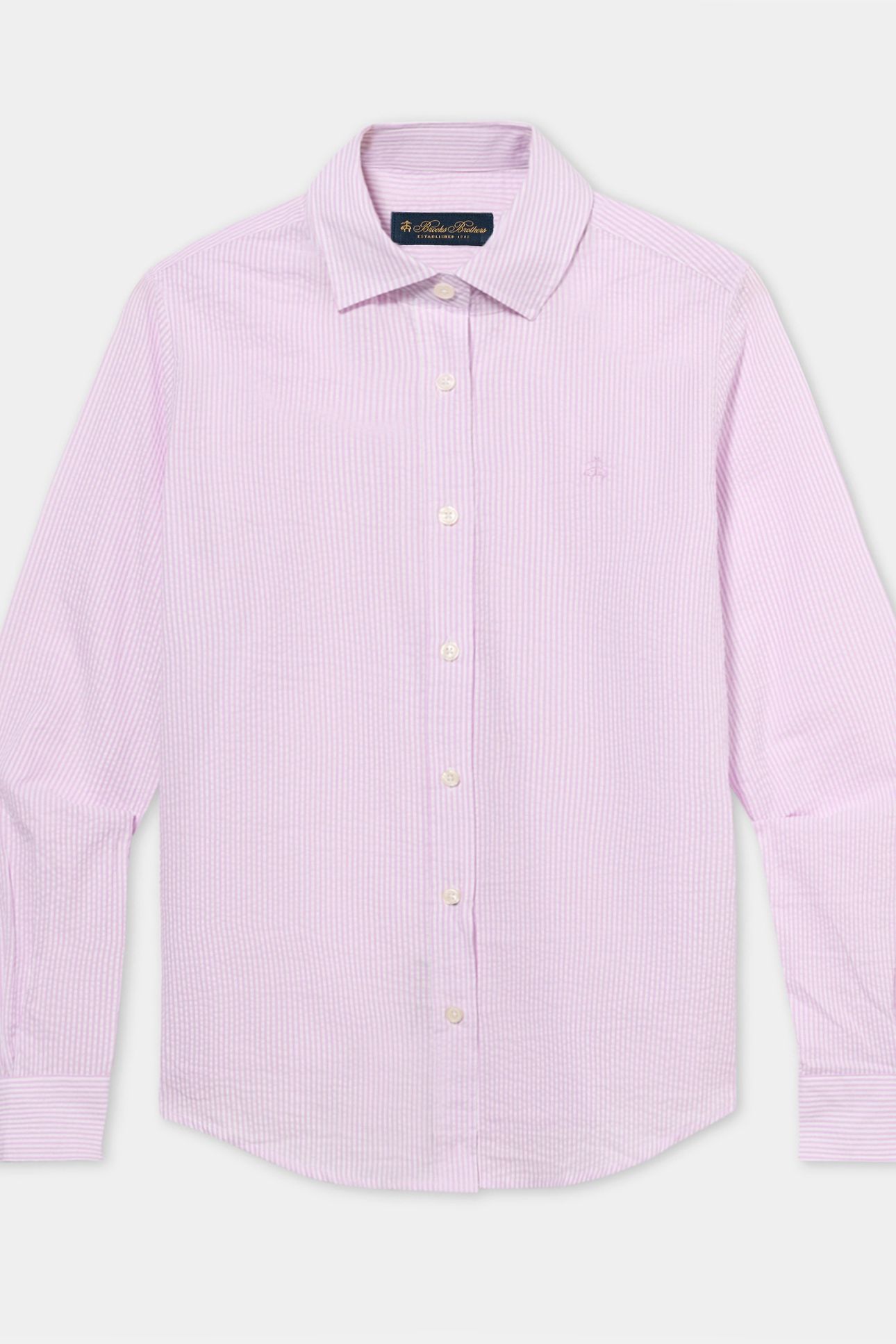 COTTON SEERSUCKER LOGO SHIRT LILAC 3
