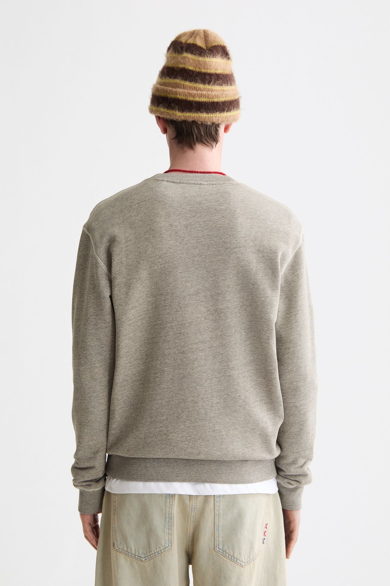 DENIM WASHED ARTWORK SWEATSHIRT GREY MELANGE 3