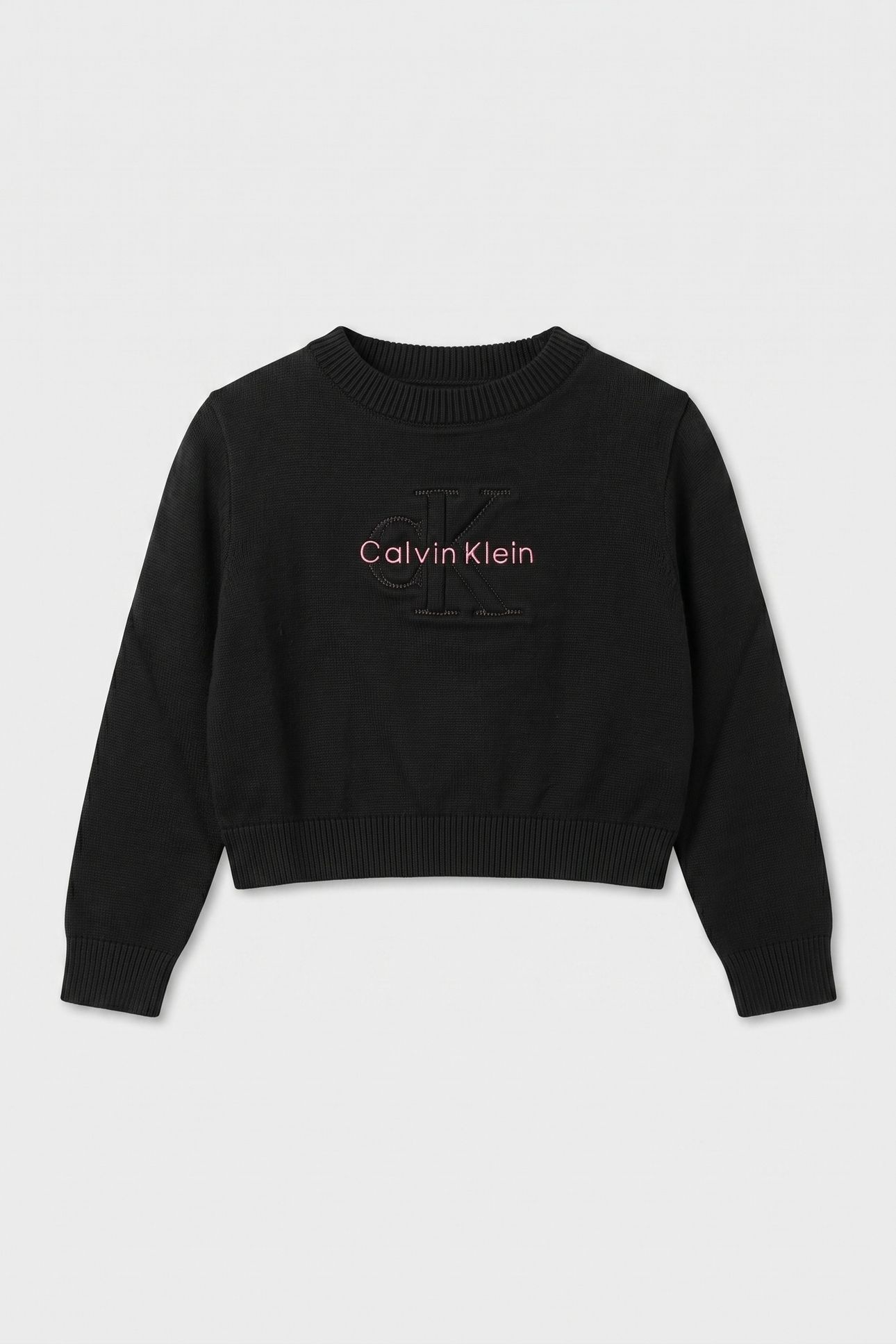 GIRLS MONOLOGO SWEATER BLACK 2