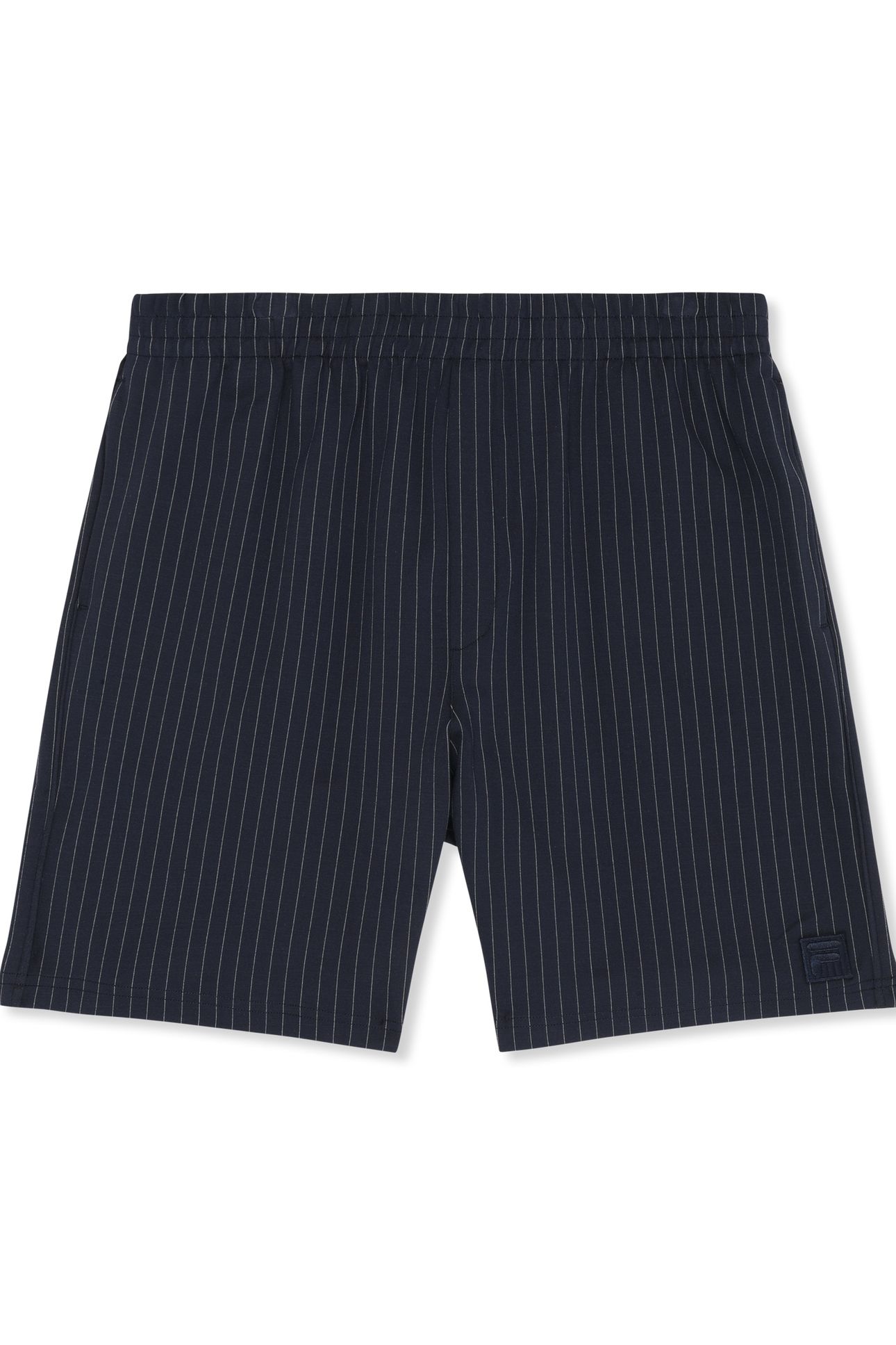 LUCCA REGULAR PINSTRIPED SHORTS BLACK IRIS / EGRET STRIPED 4