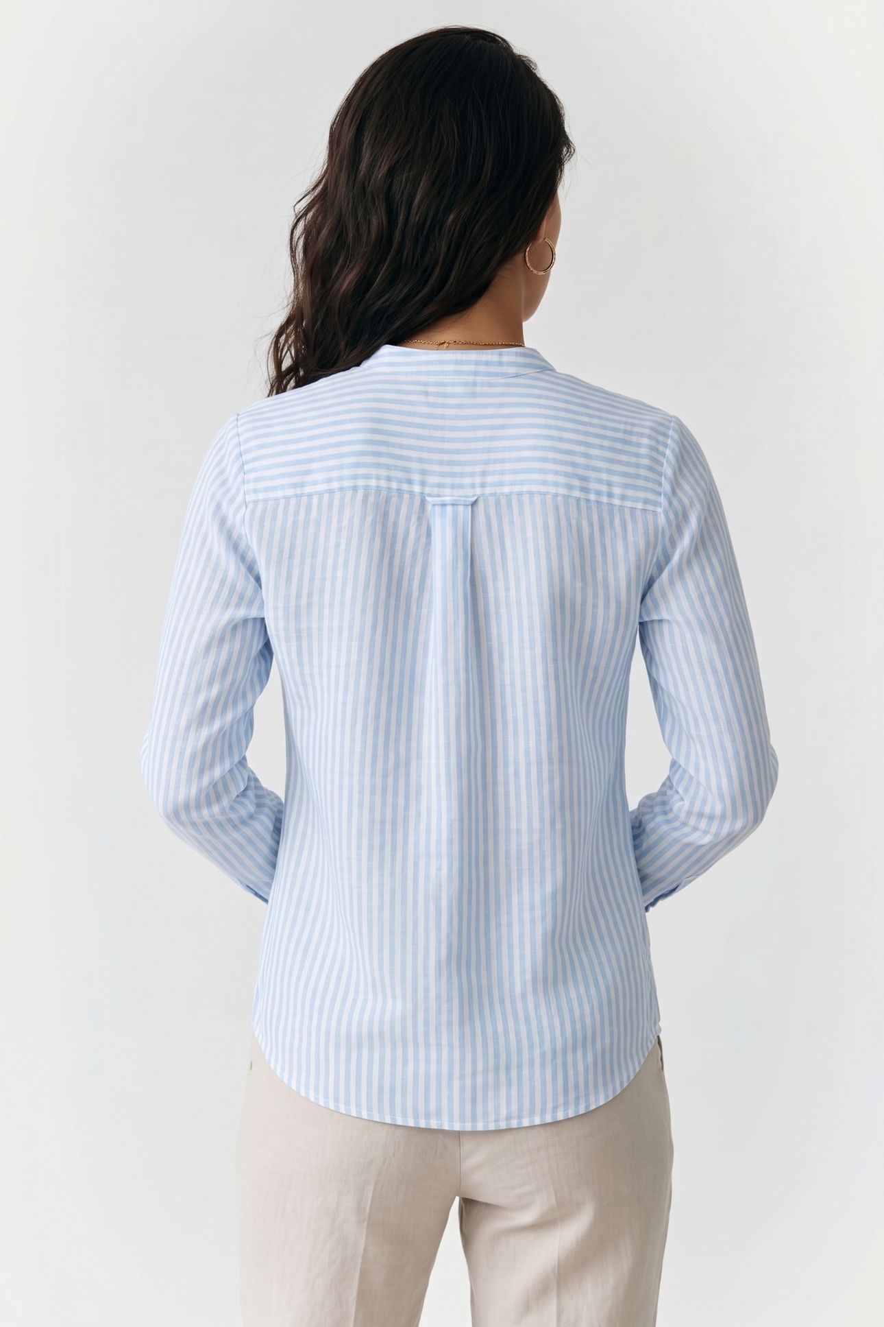 COREAN COLLAR SHIRT LINEN SKY BLUE 2