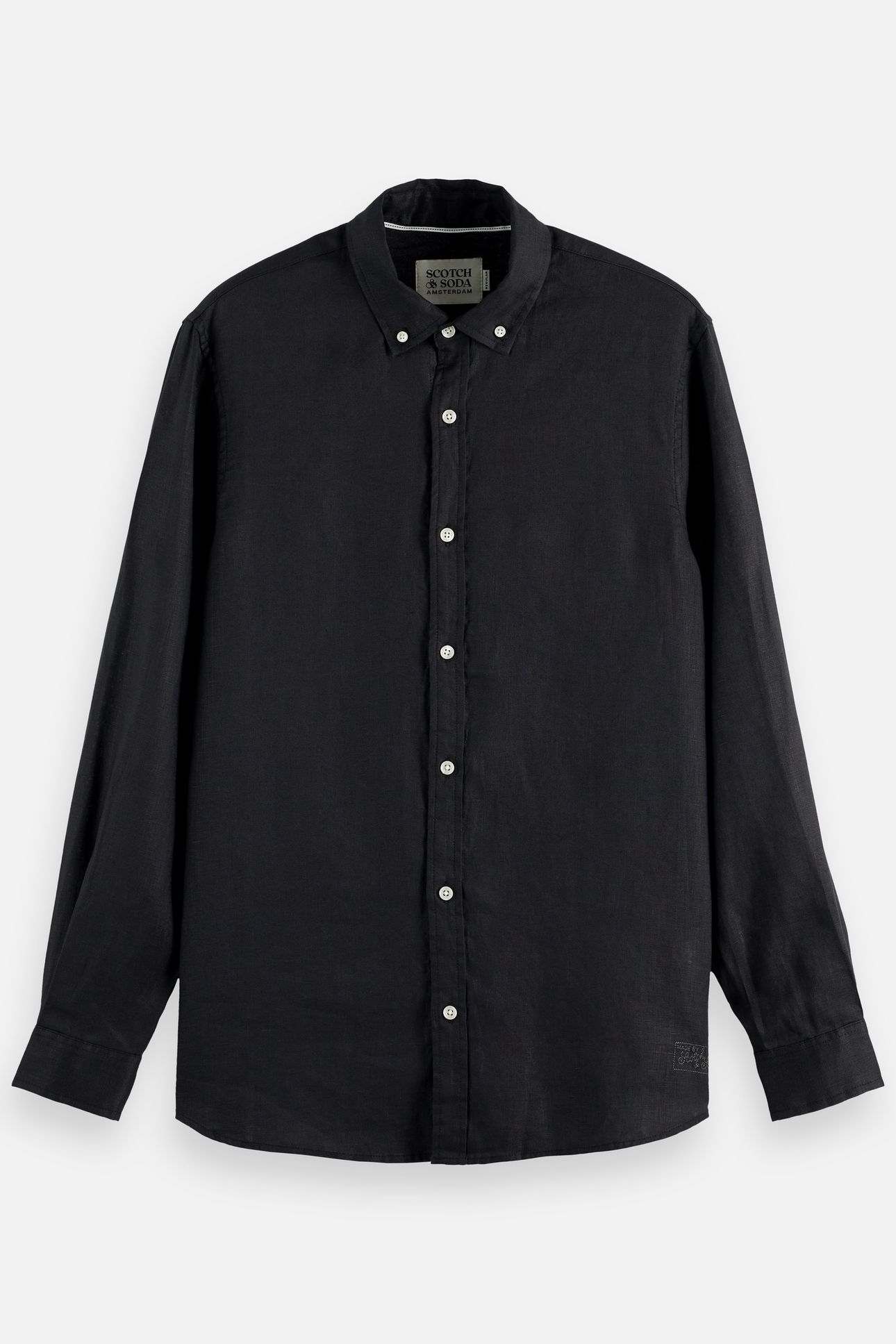 NOS LINEN REGULAR-FIT SHIRT BLACK 4