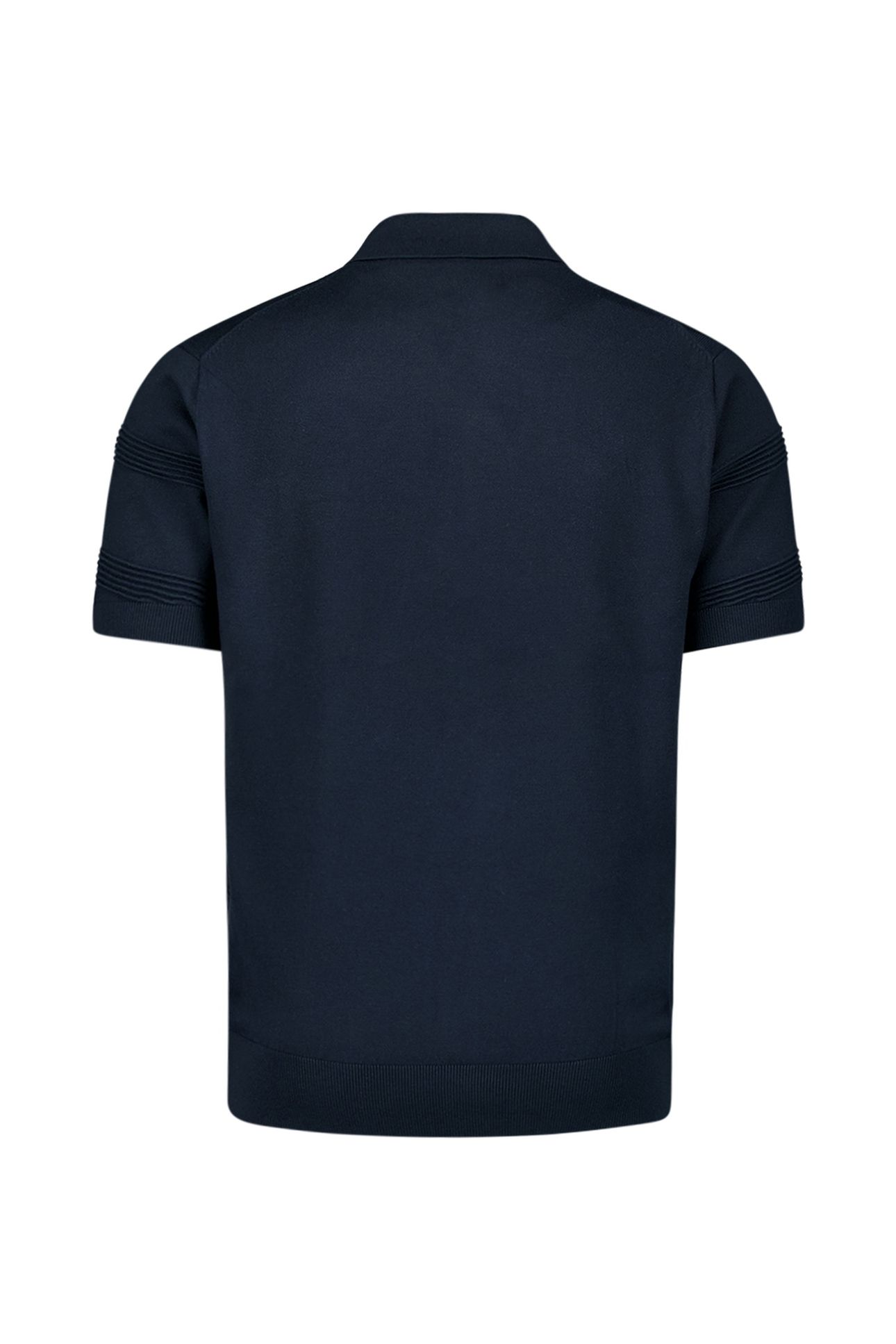 PULLOVER SHORT SLEEVE FULL BUTTON POLO RELIEF KNIT DEEP BLUE 6
