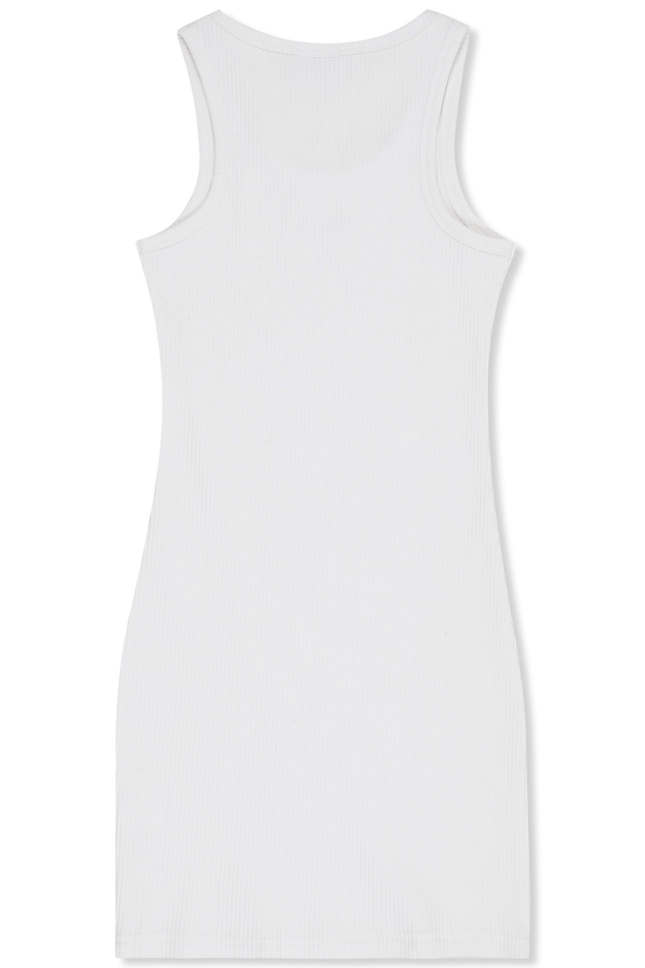 FORCONE SLEEVELESS LOGO RIB DRESS BRIGHT WHITE 2