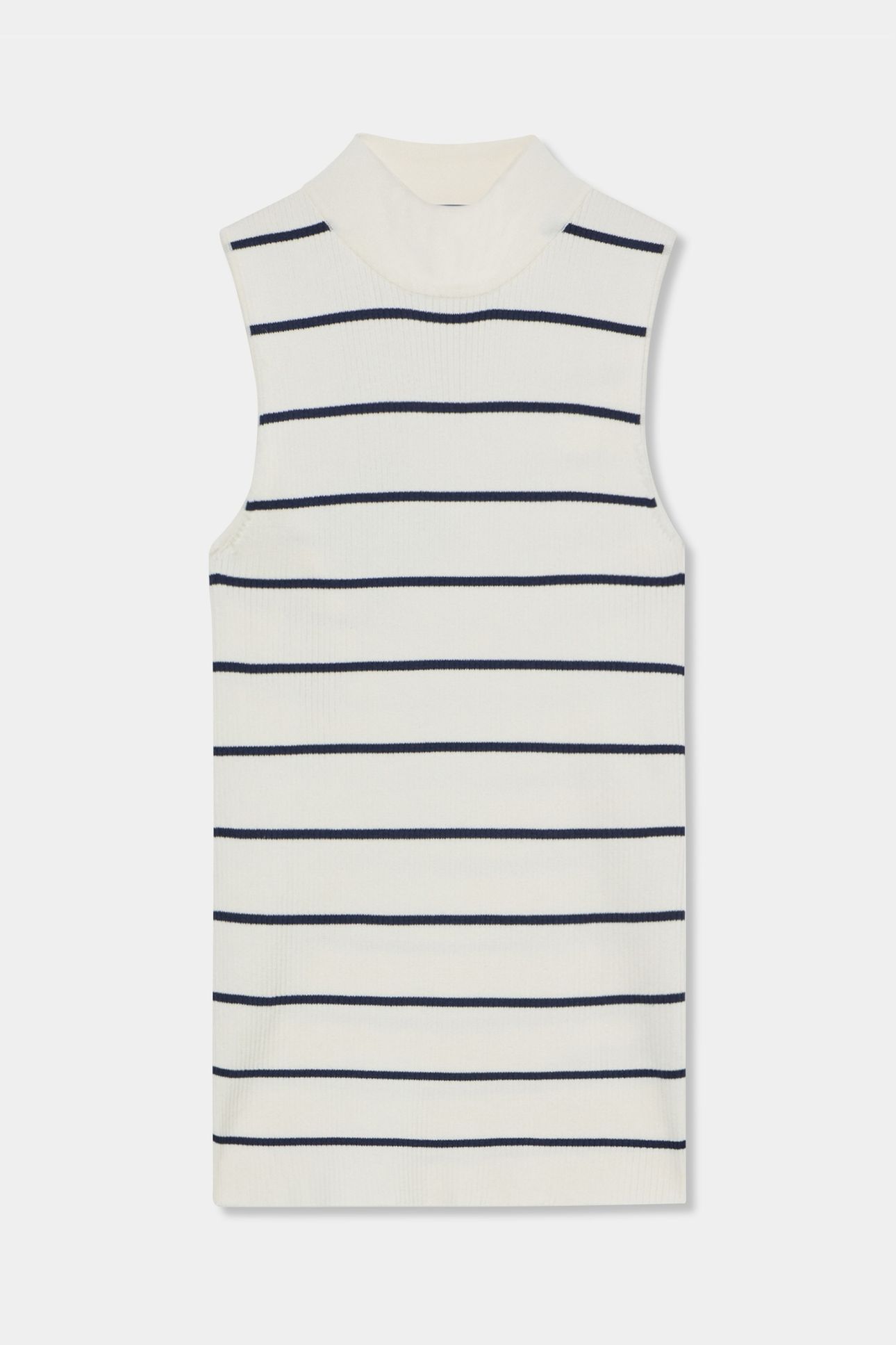 HIGH NECK RIBBED TOP WHITE 3