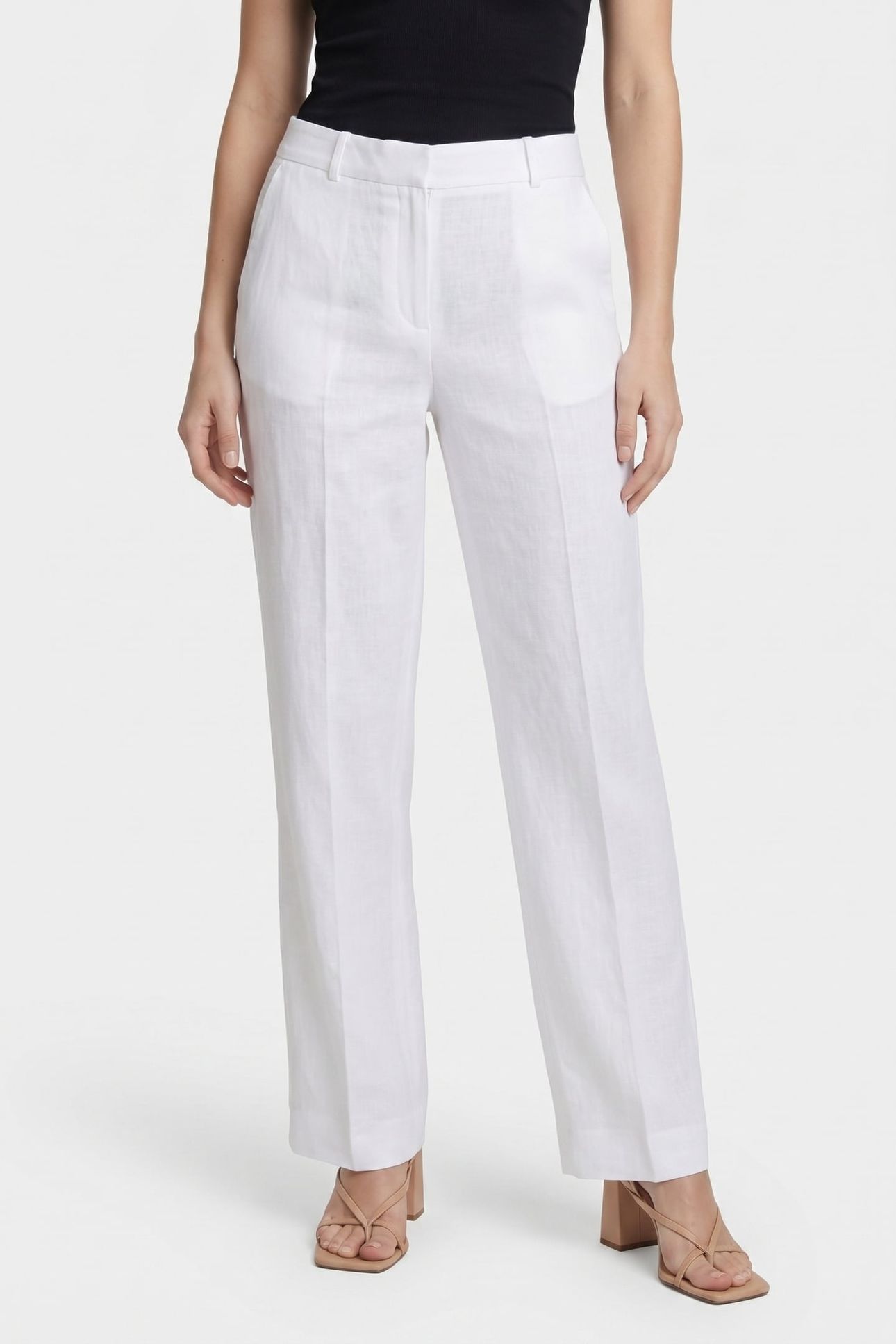 FRONT TROUSERS LINEN WHITE 1