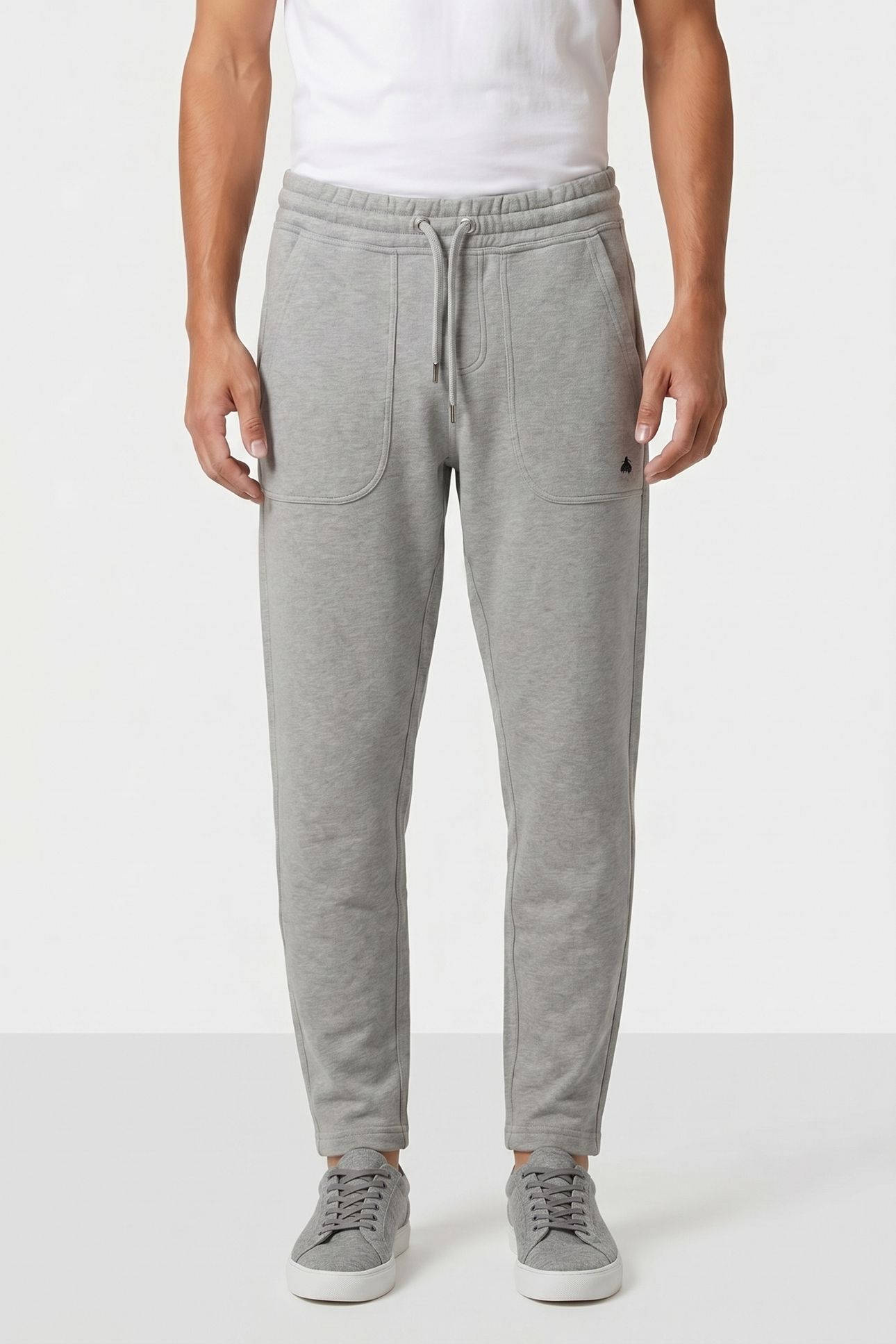 PLAIN SWEATPANTS COTTON LIGHT GREY 1