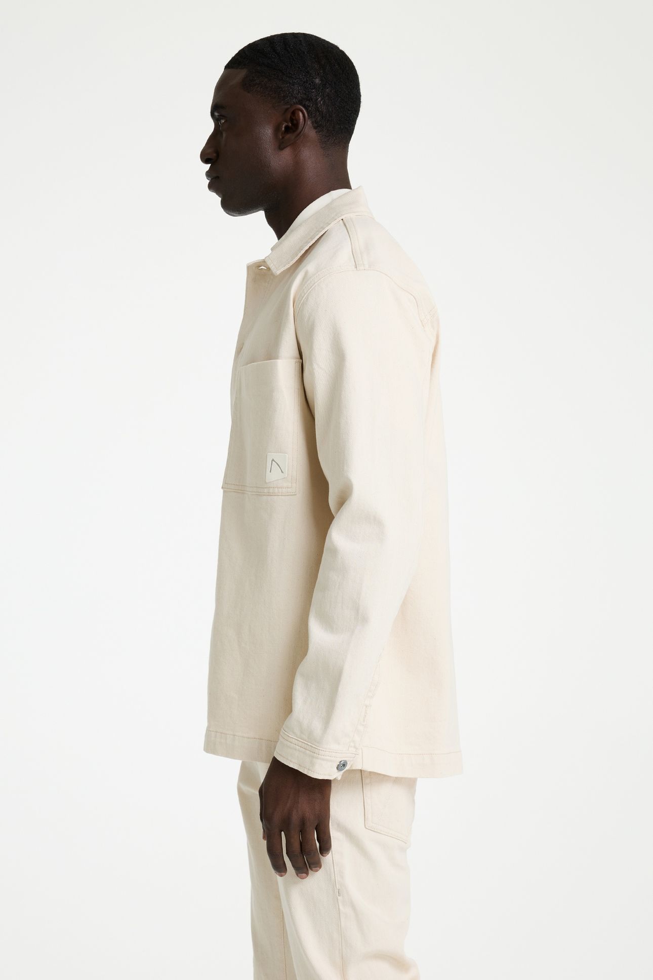 JAXON CURRENT SHIRT LONG SLEEVE WHITE DENIM 3