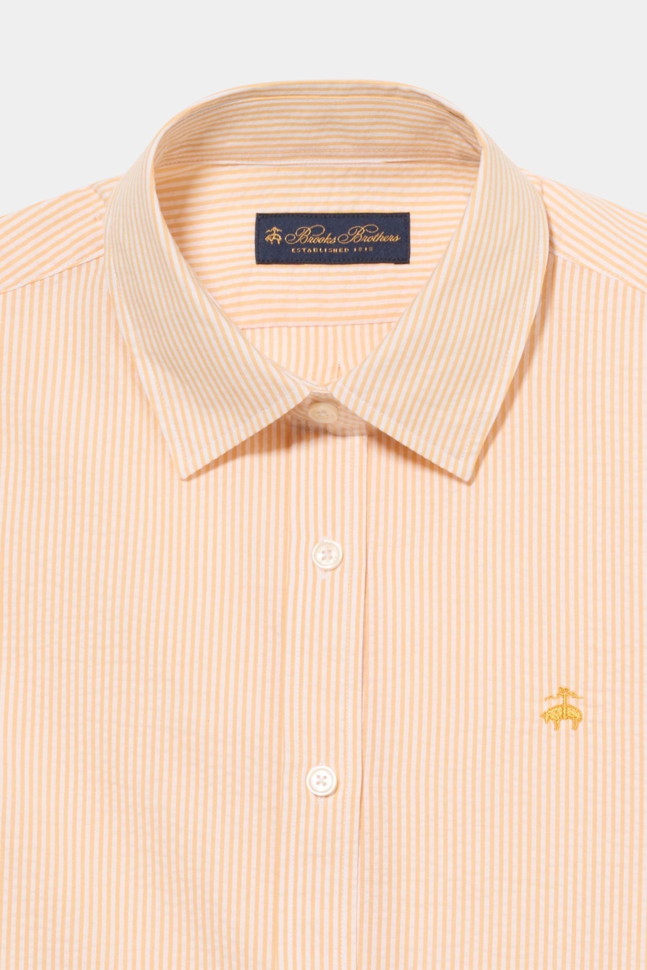COTTON SEERSUCKER LOGO SHIRT YELLOW 4