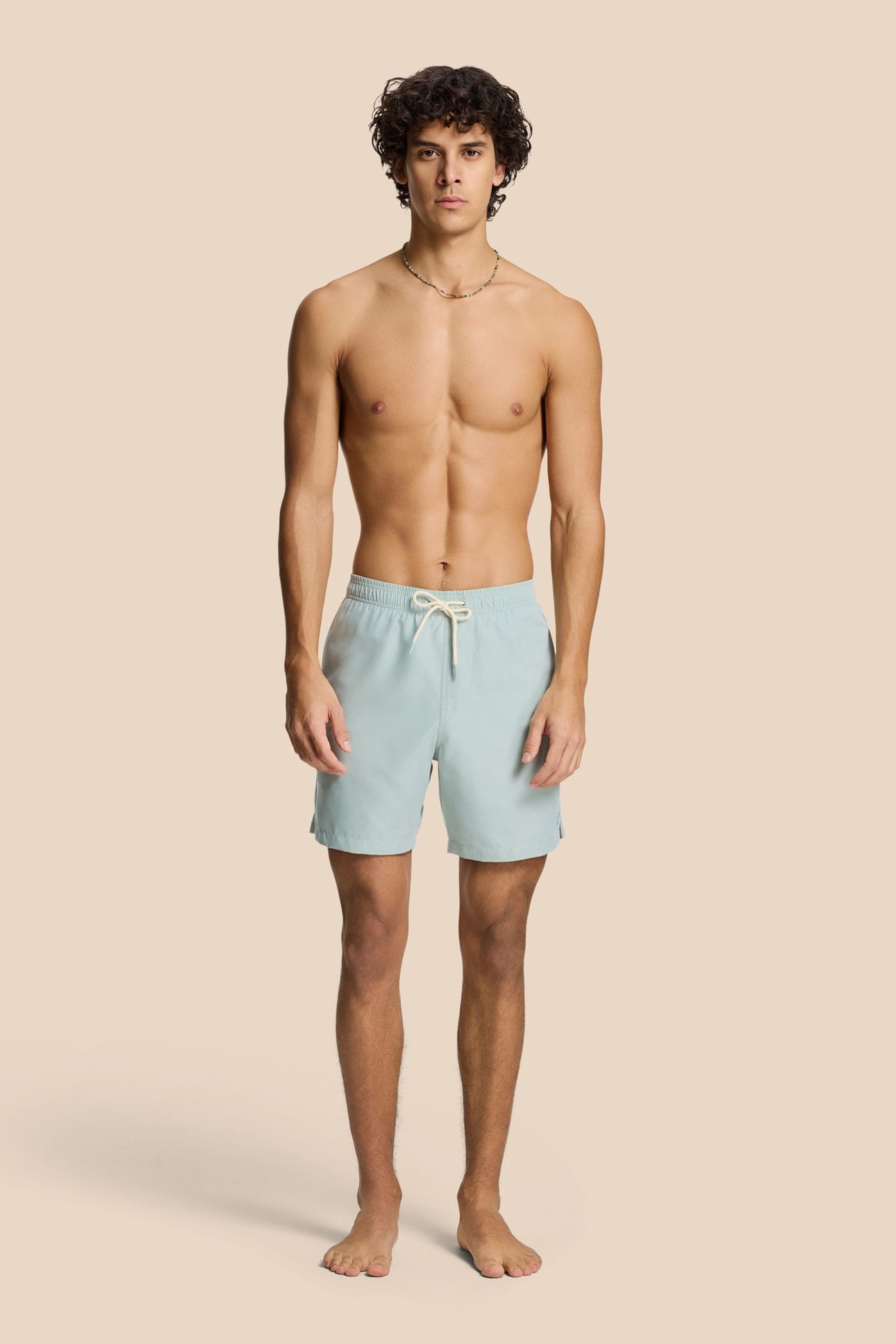 MEN MIKE SWIM SHORTS 7 INCH SOLID GREEN SEAFOAM 3