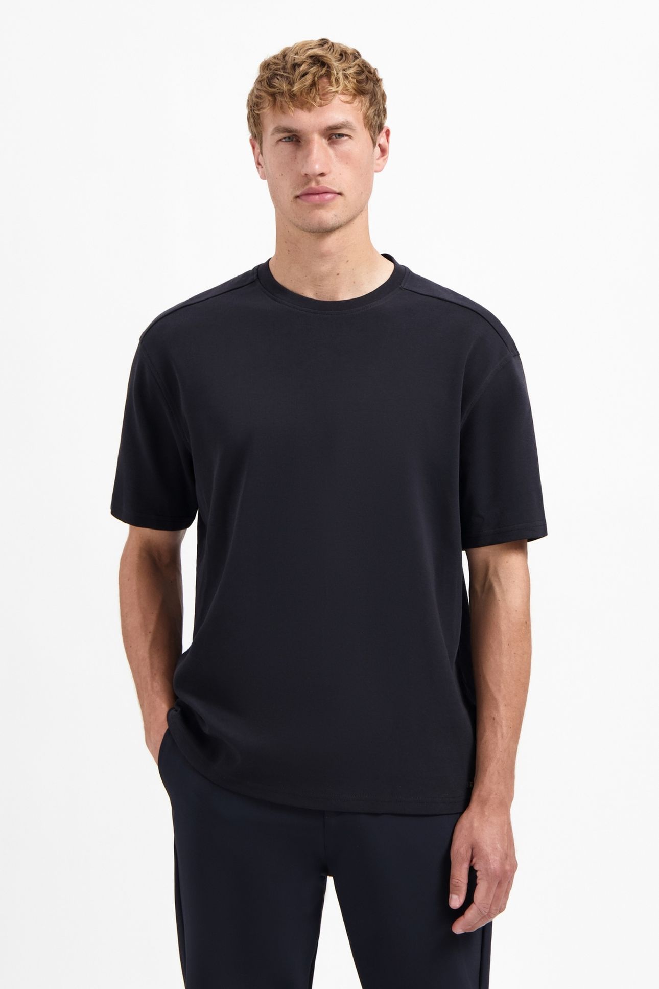 T-SHIRT CREWNECK SOLID HEAVY INTERLOCK BLACK 2