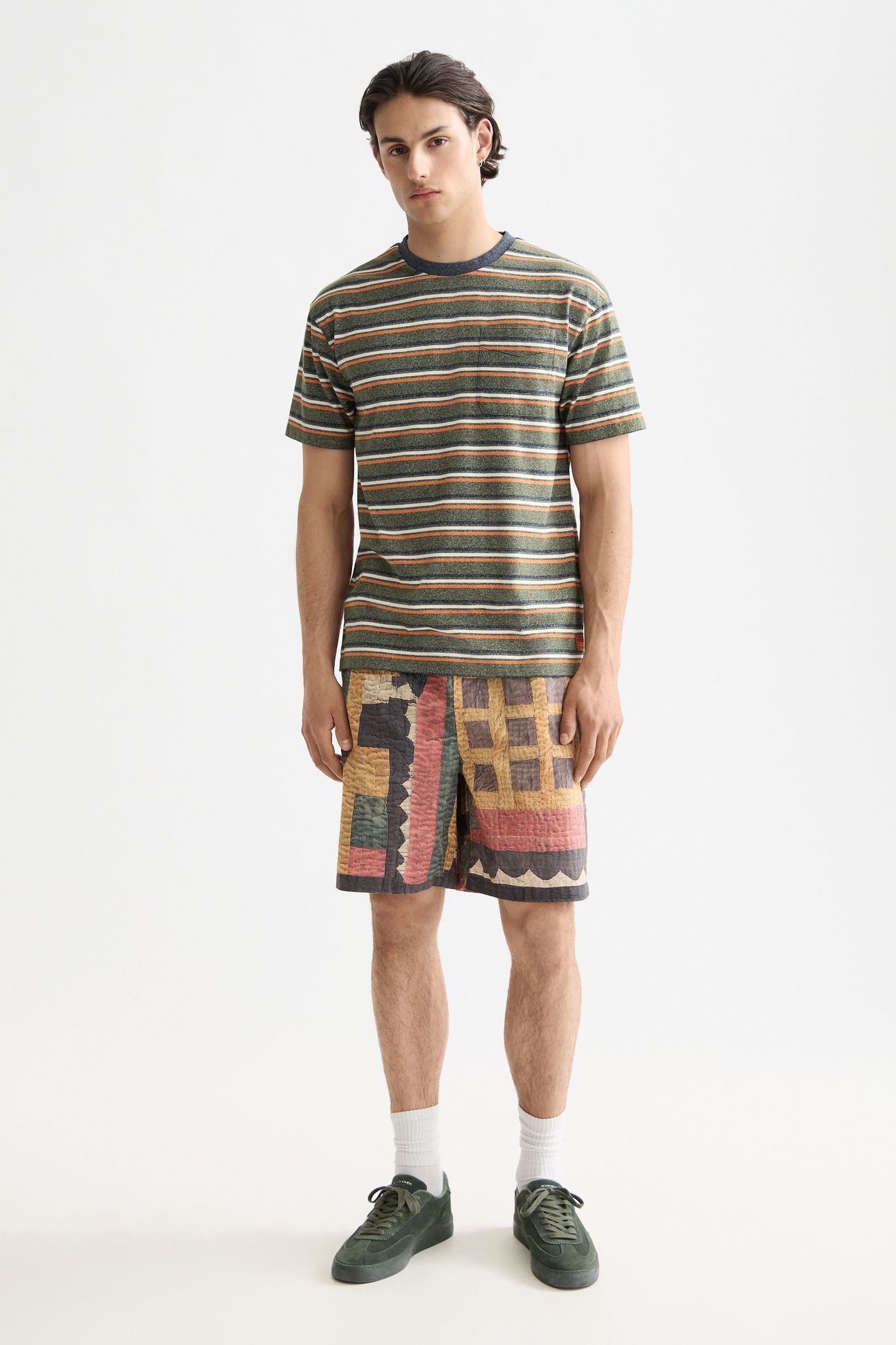 PRINTED PATCHWORK COTTON-POPLIN LOOSE FIT BERMUDA MOUNTAINS 2