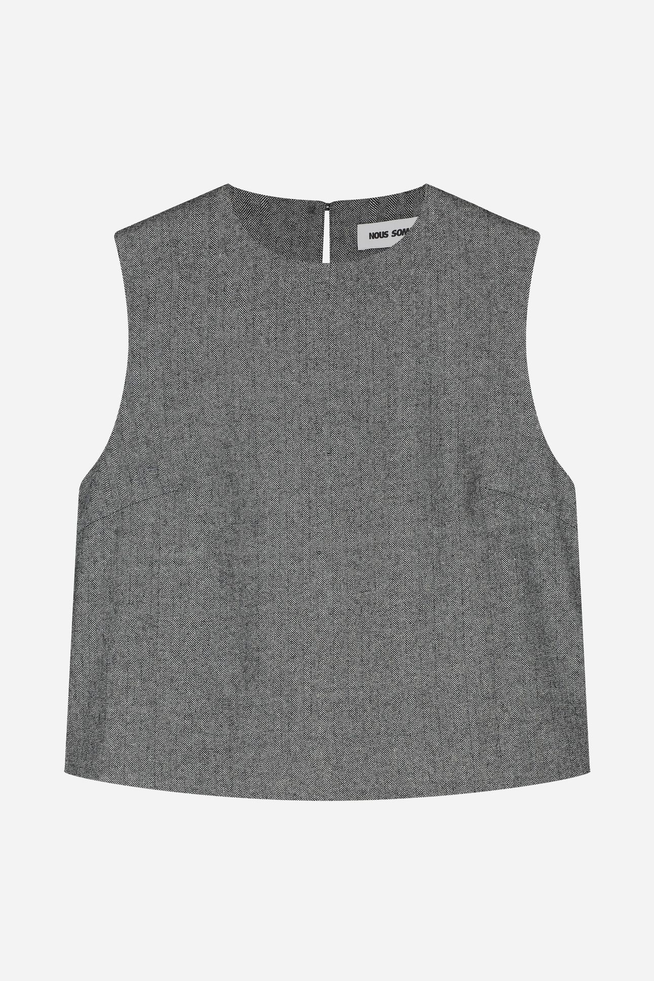 NOUS SOMMES LABELS – MIRA SL HERRINGBONE TOP GREY 3