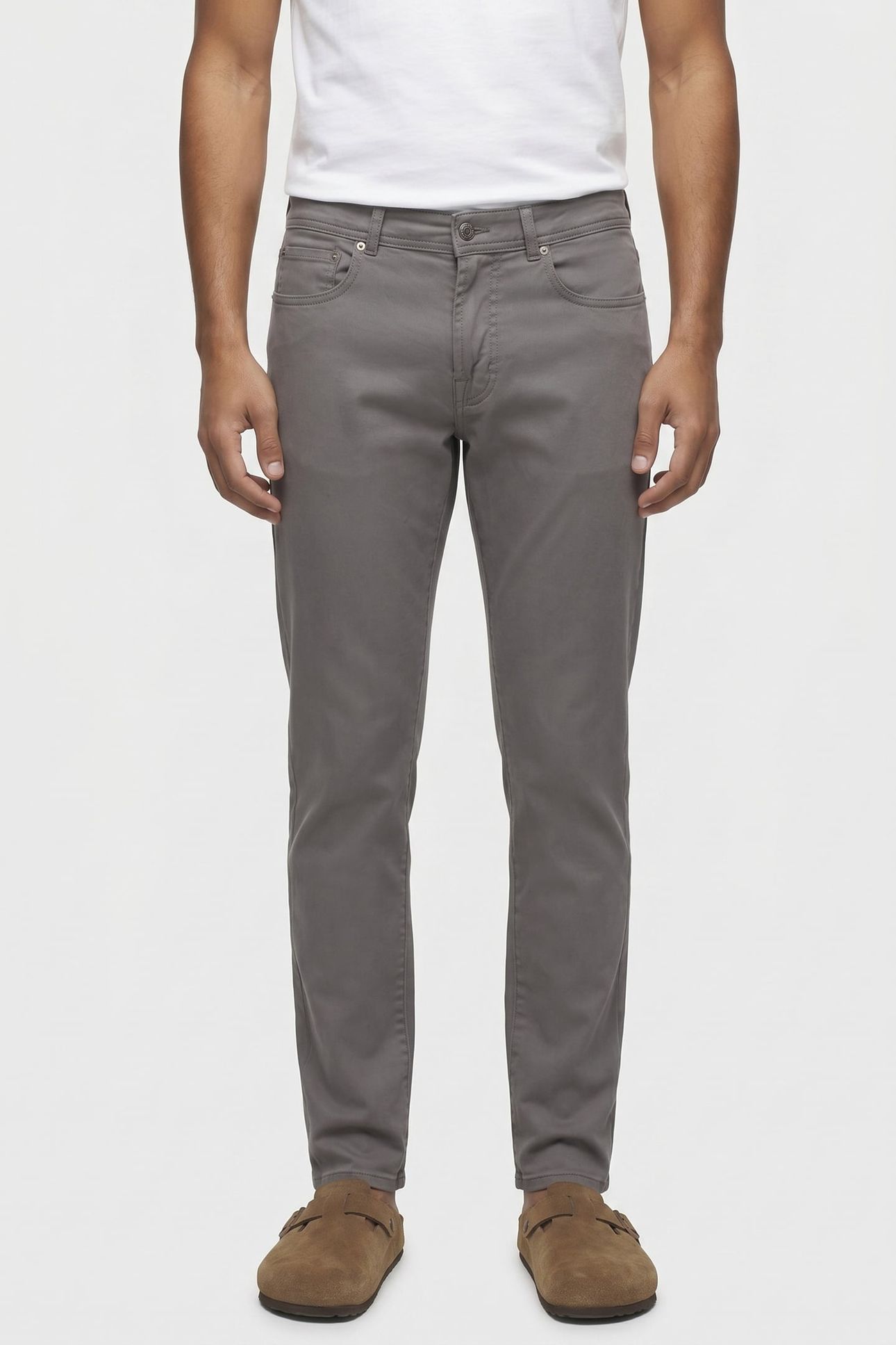 5 POCKETS REGULAR COTTON MEDIUM GREY 1