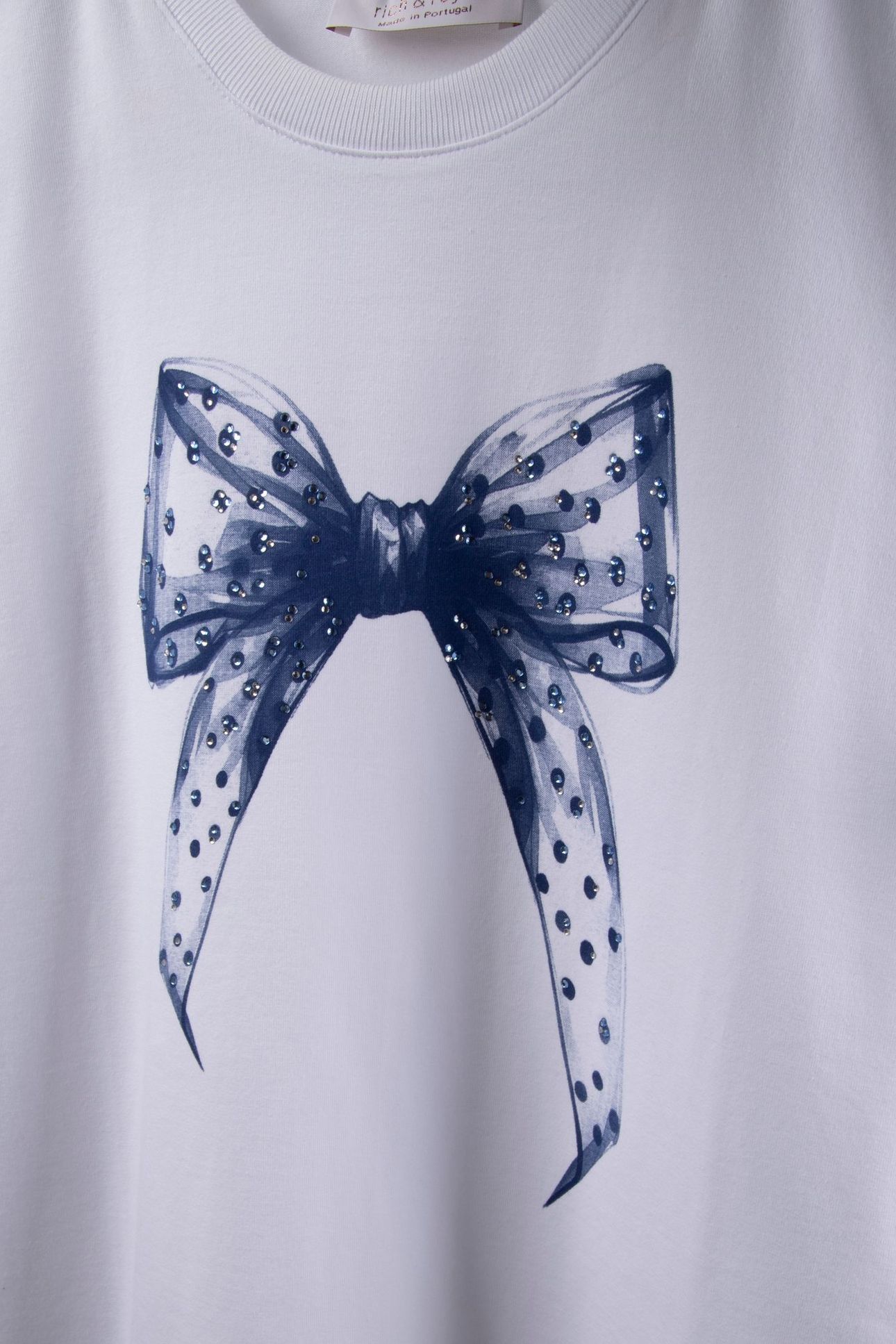 SLIM FIT T-SHIRT "BOW" ORGANIC WHITE 5