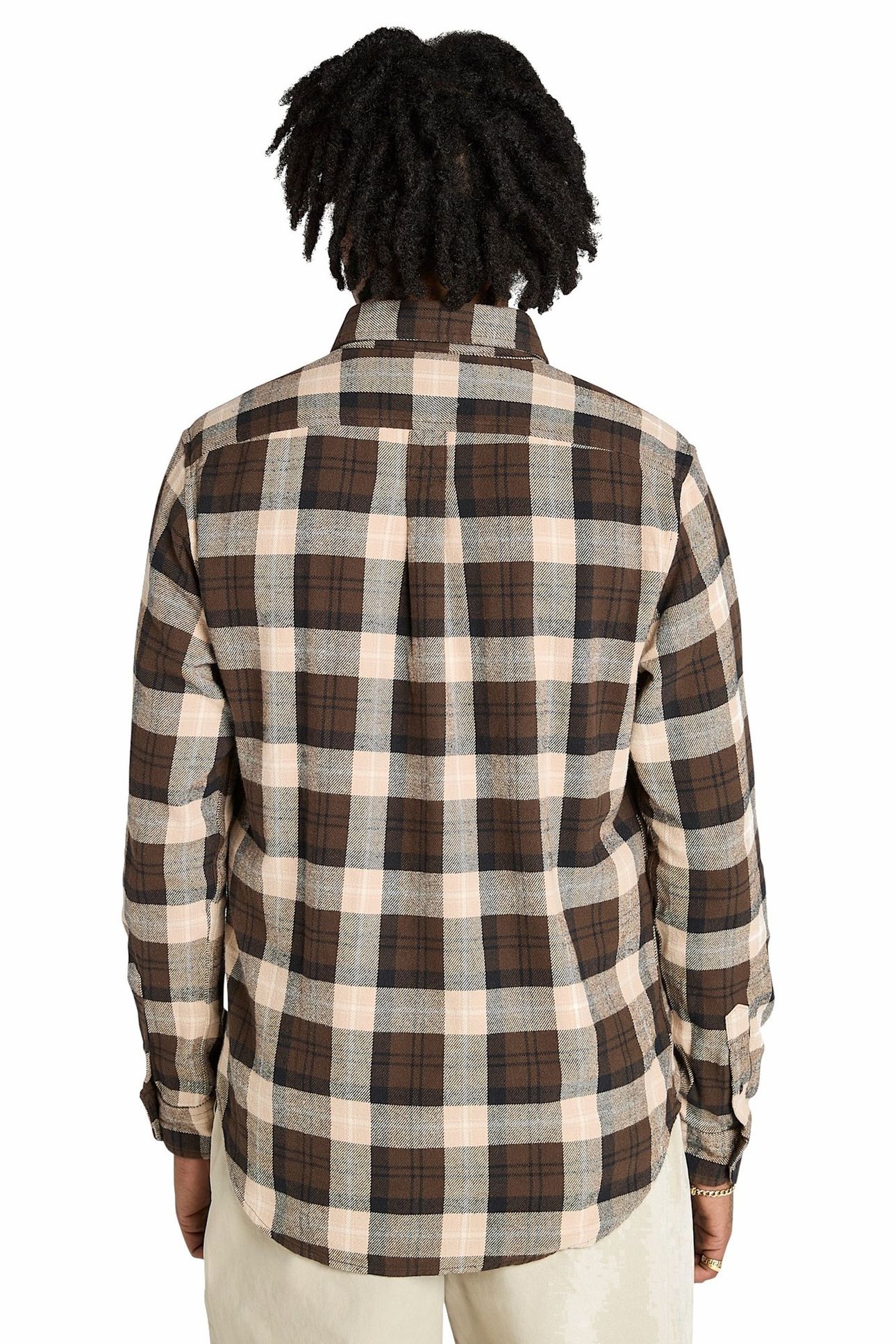 MIDWEIGHT FLANNEL CHECK SHIRT CHOCOLATE BROWN 3