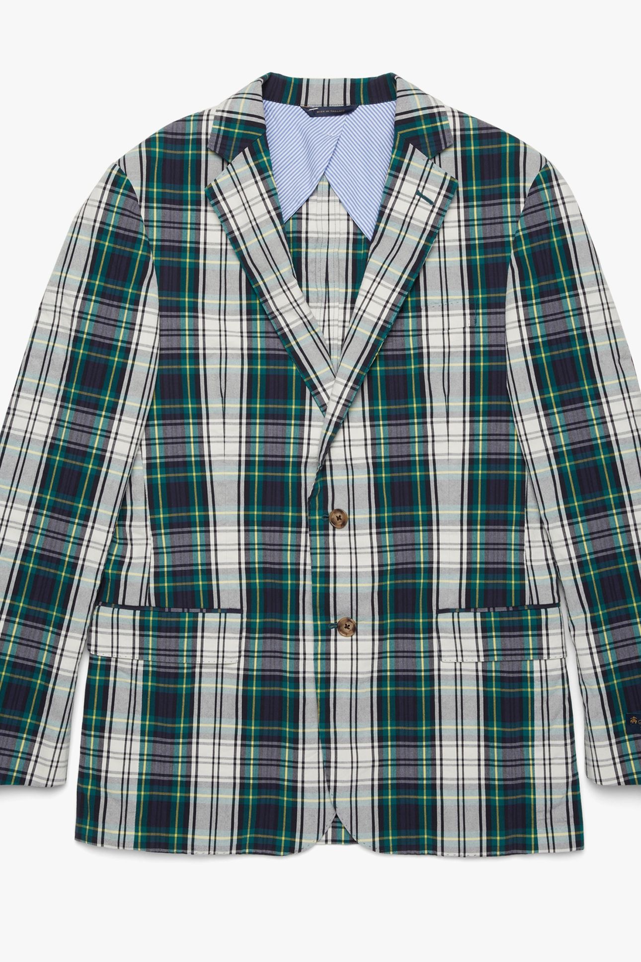 REGENT CLASSIC-FIT MADRAS SPORT COAT OPEN GREEN 4