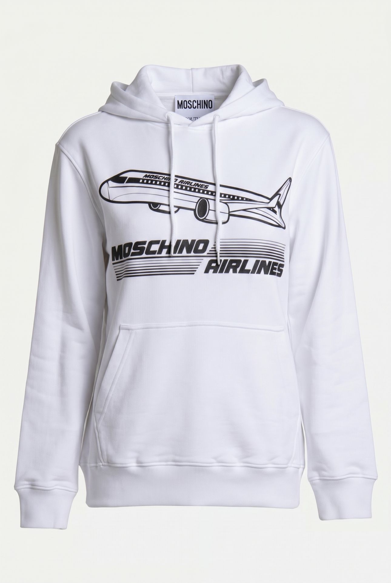 MOSCHINO AIRLINES ORGANIC COTTON SWEATSHIRT WHITE 3