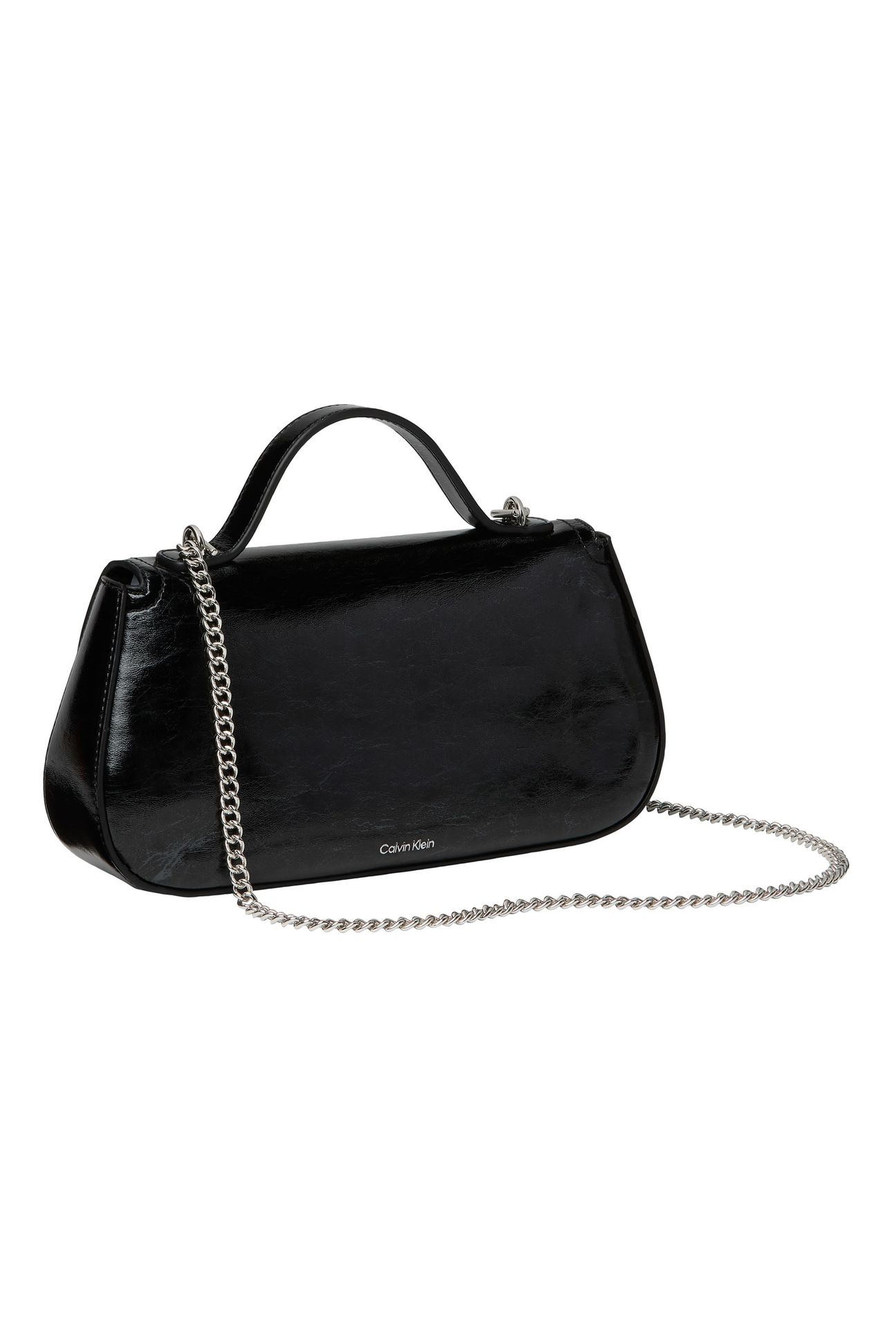 METALLIC TOP HANDLE CROSSOVER BAG BLACK 2