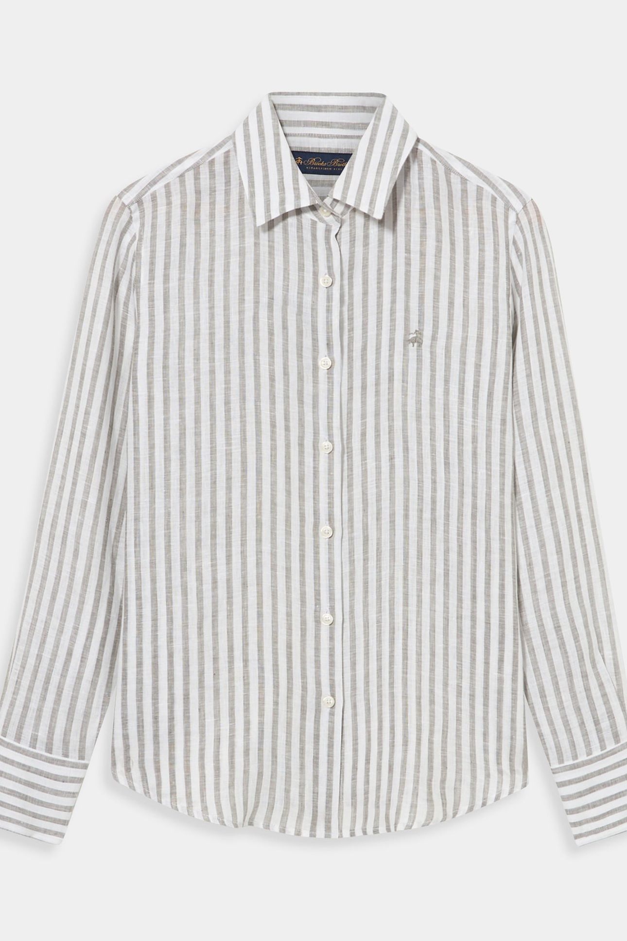 RELAXED FIT STRIPED LINEN SHIRT MEN'S DESIGN GREEN 3