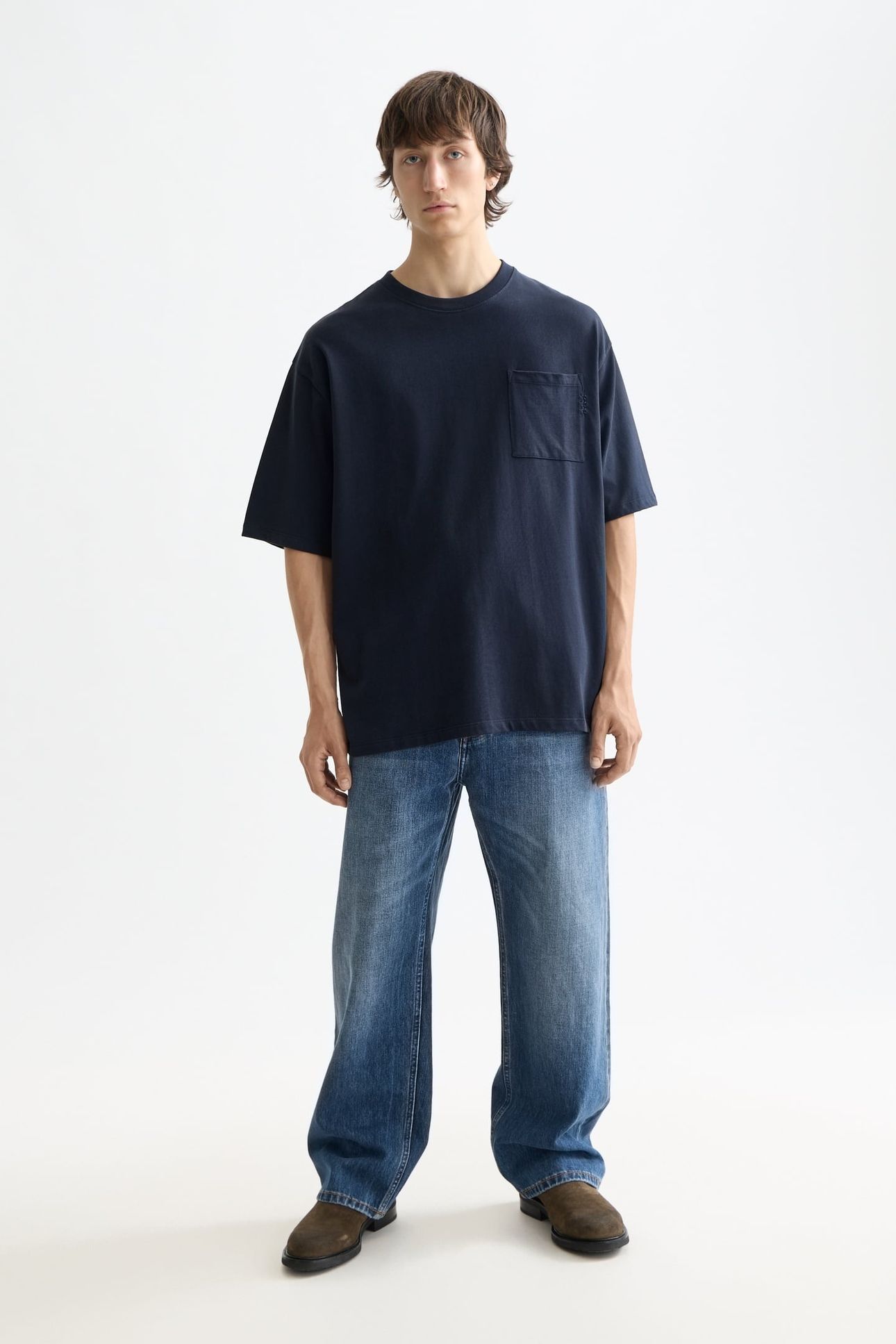 CORE - 3 CROSSES LOOSE FIT POCKET T-SHIRT NAVY 1