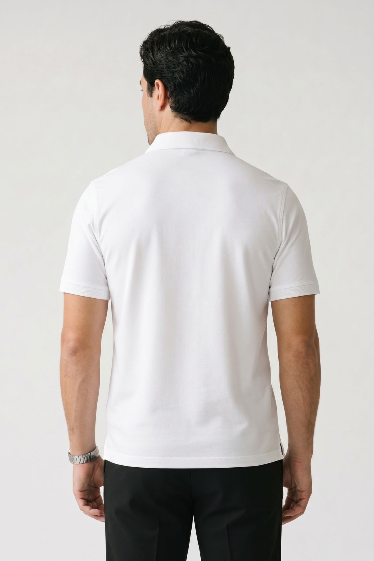 WHITE COTTON POLO SHIRT WHITE 2