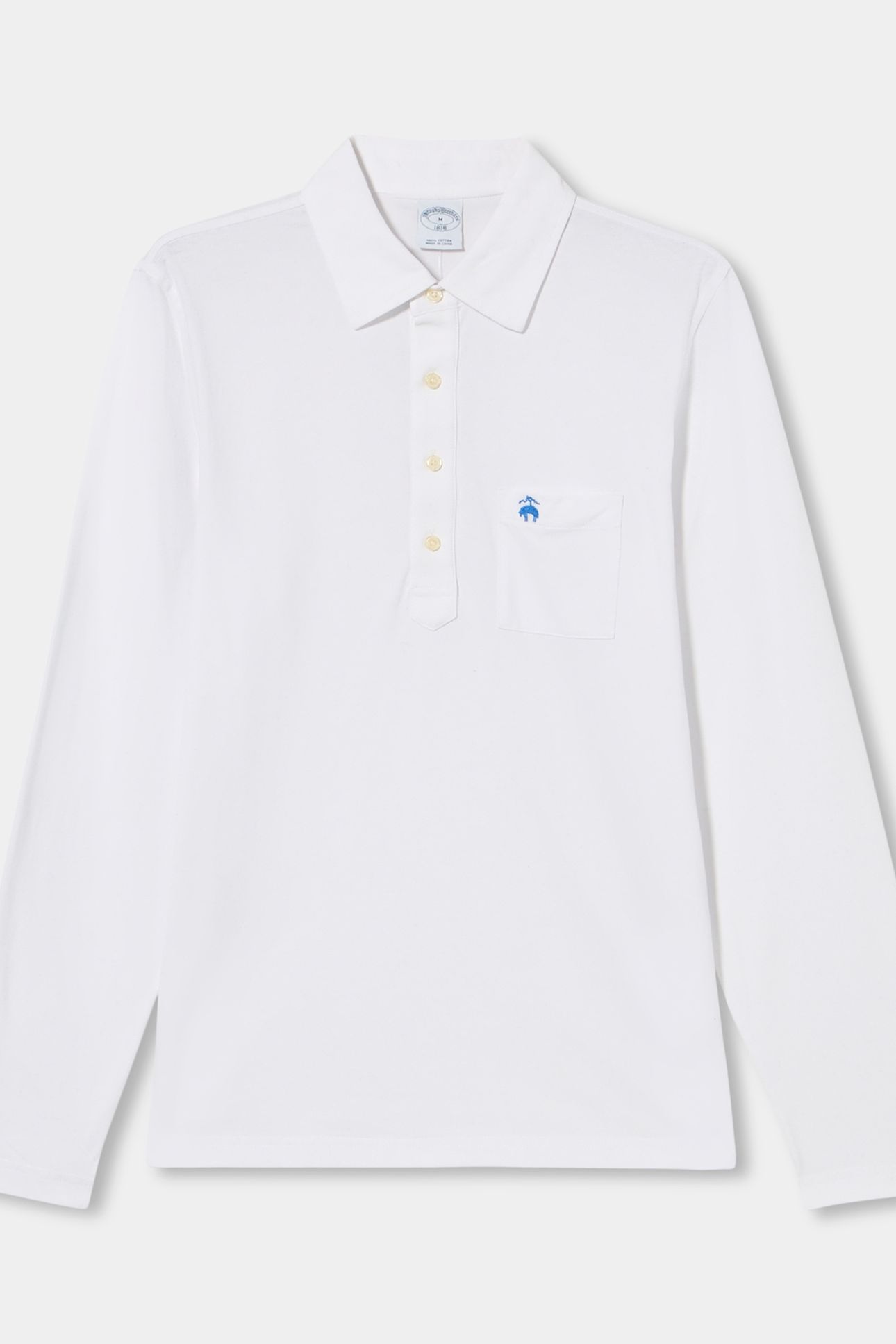 KNIT LONG SLEEVE POLOS WHITE 3
