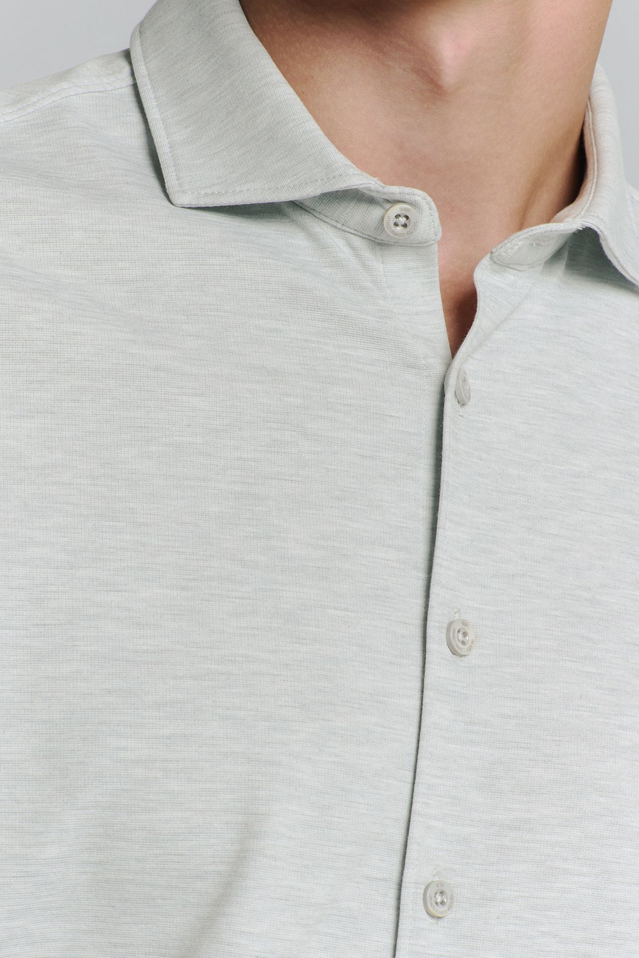 SHIRT JERSEY MELANGE STRETCH CHALK 7