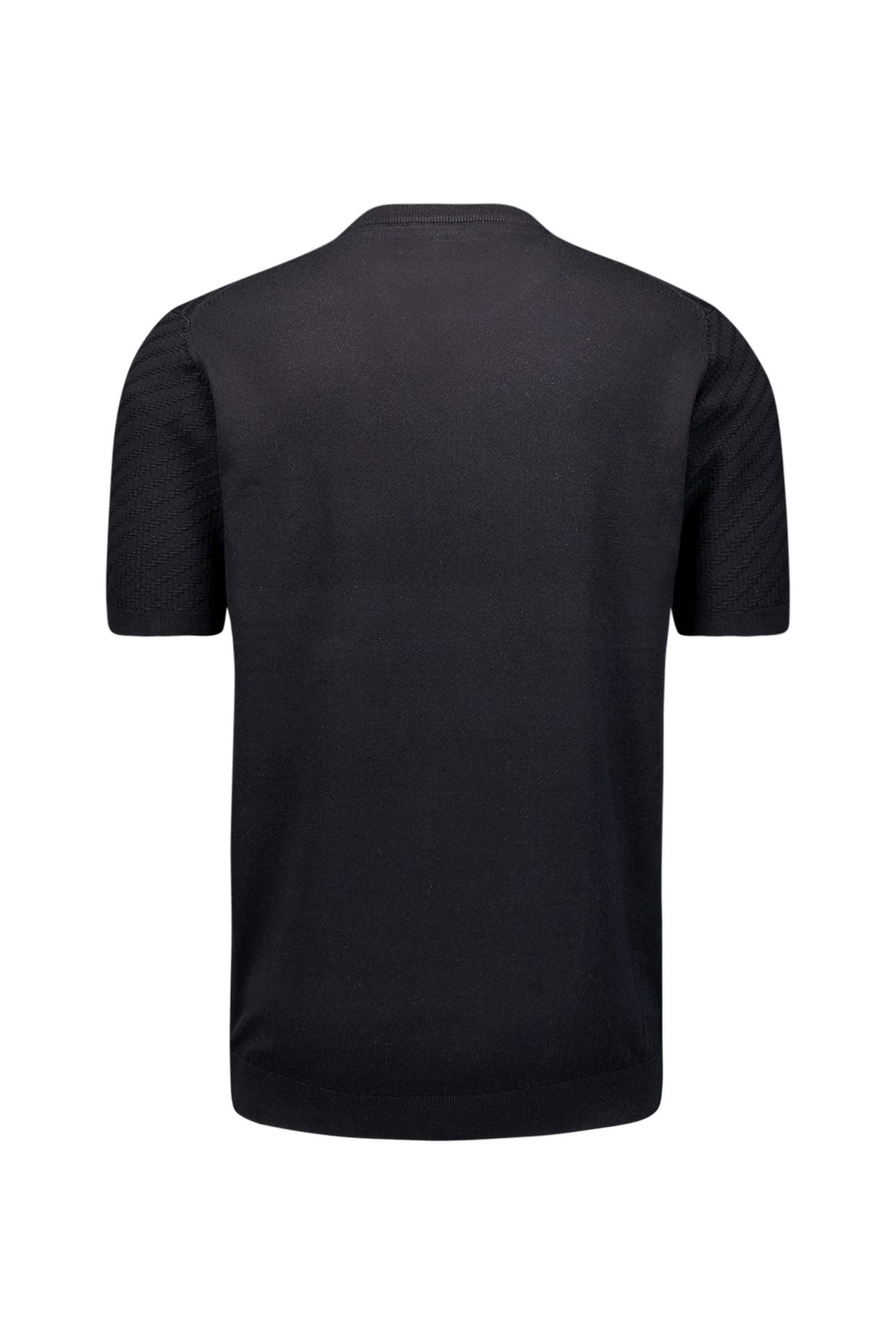 PULLOVER SHORT SLEEVE CREWNECK SOLID JACQUARD BLACK 6