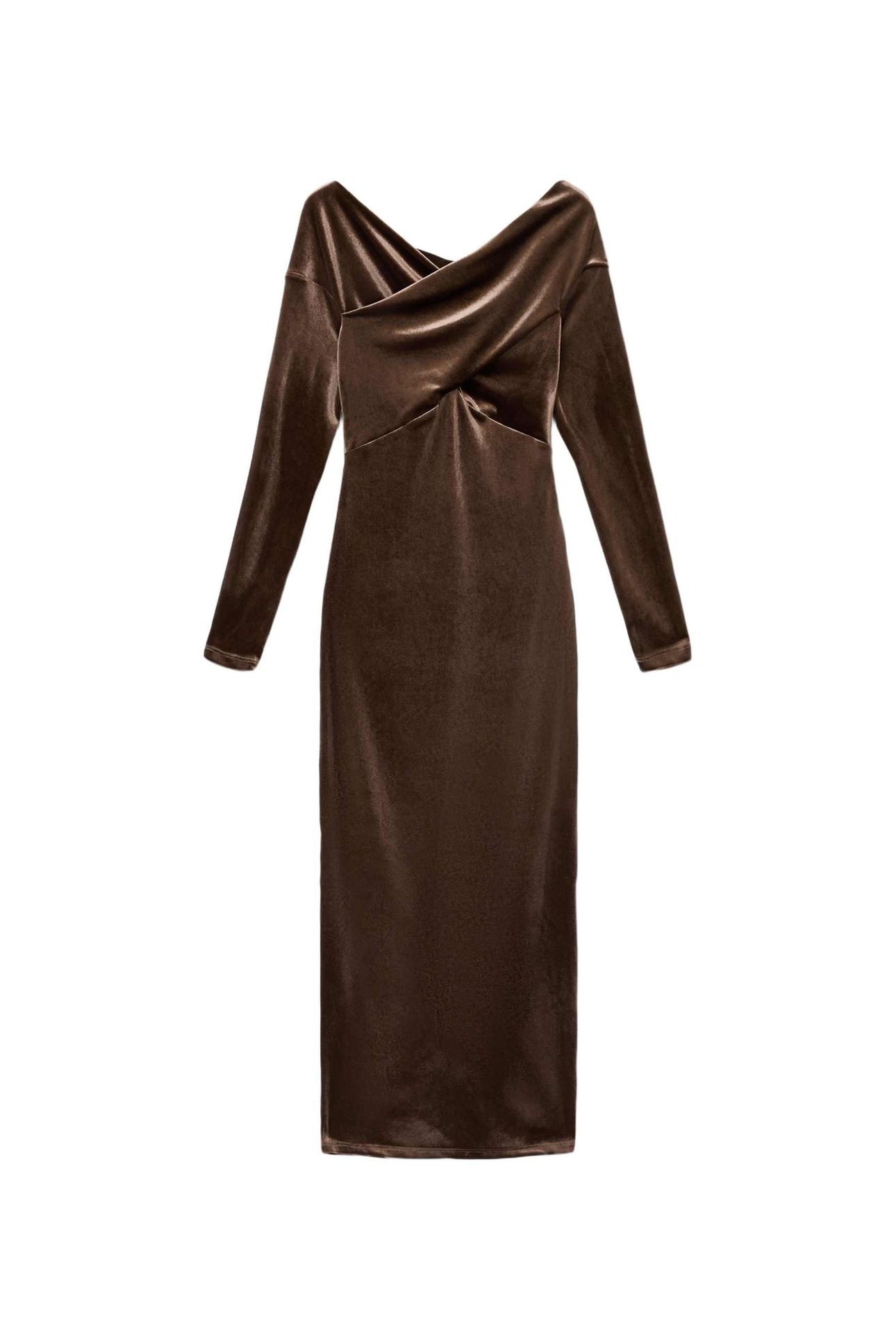 DELTA VELVET DRESS BITTER BROWN 5