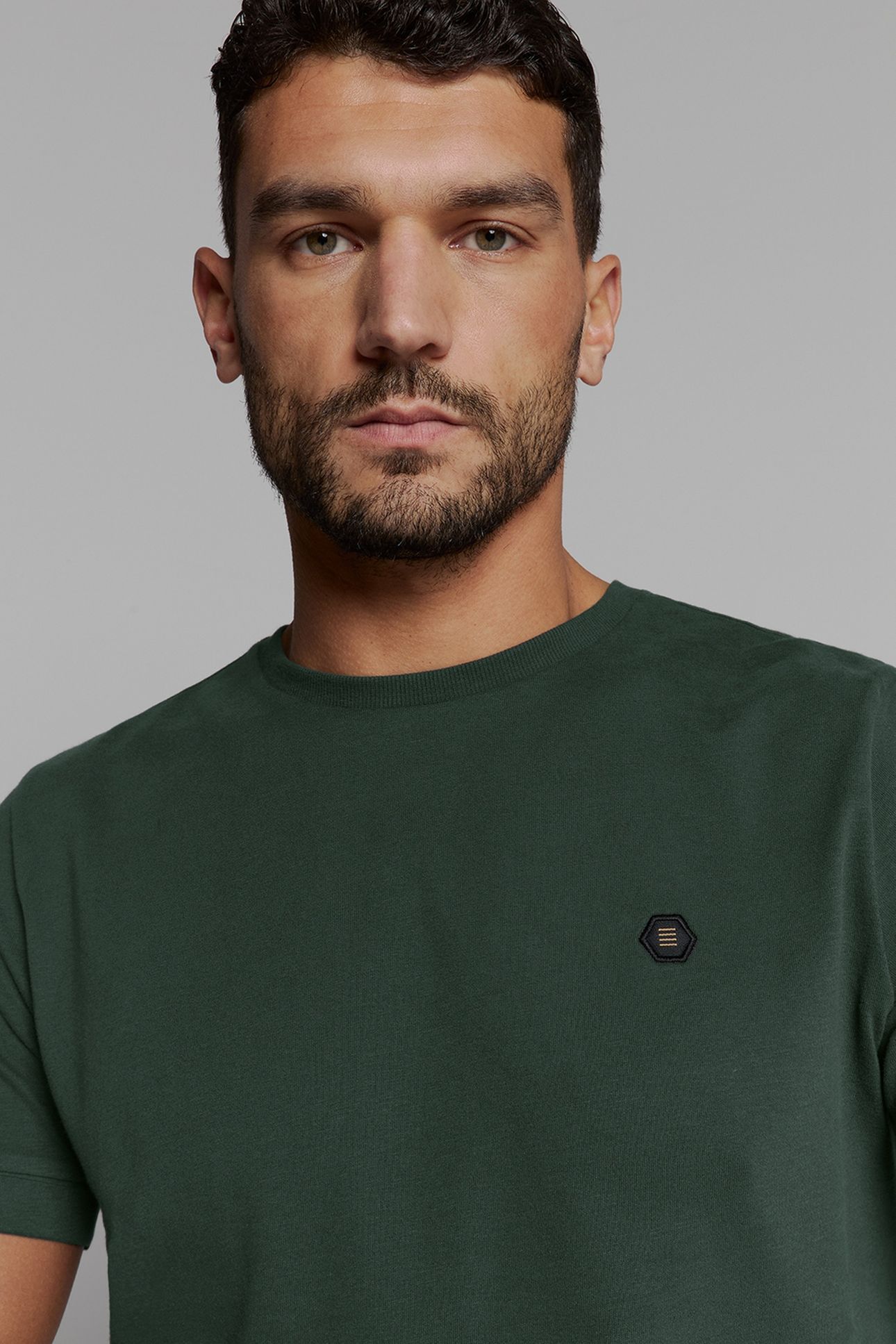 T-SHIRT CREWNECK PEACHED DARK STEEL 7