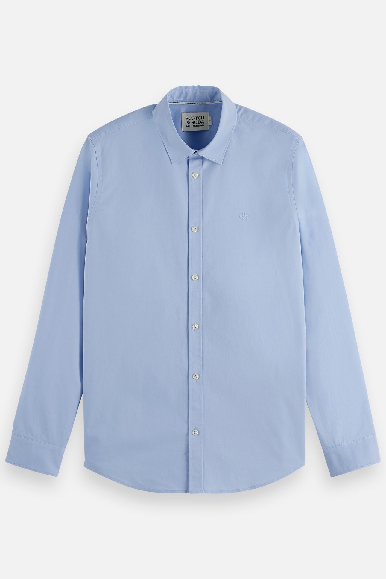 NOS COTTON POPLIN SLIM-FIT SHIRT SHIRT BLUE 4