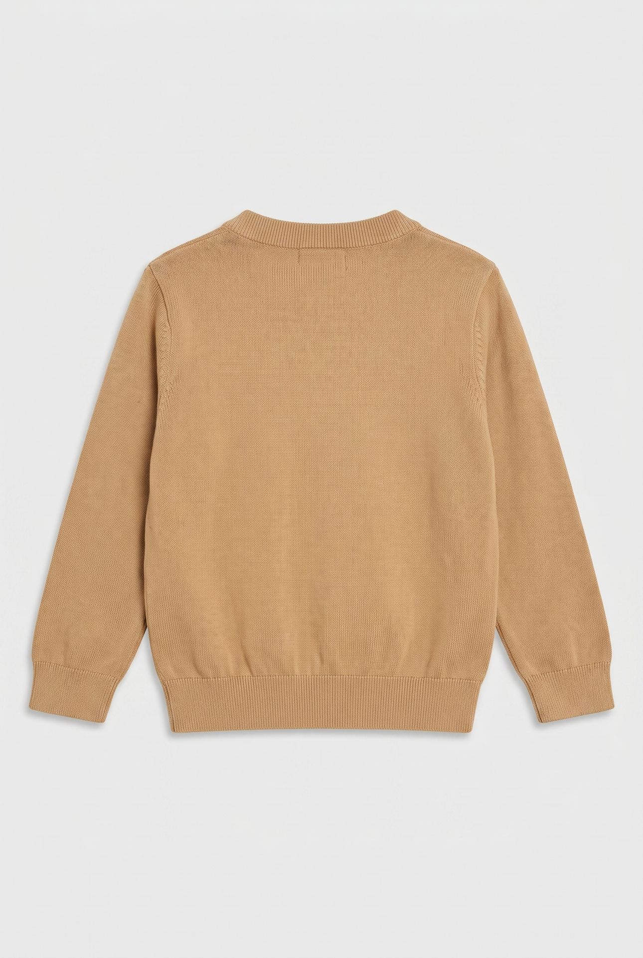 BOYS QUILTED MONOGRAM SWEATER SANDY BEIGE 3