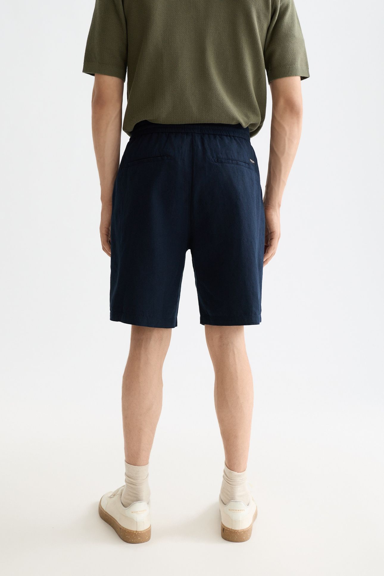 CORE - FAVE - COTTON-LINEN TWILL BERMUDA SHORT NAVY 3