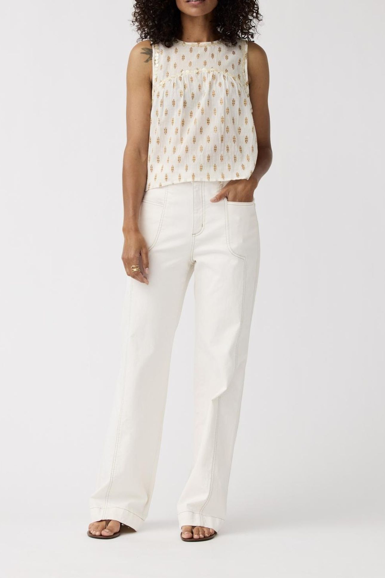 TOP CHLOE OFF WHITE / GOLD 2