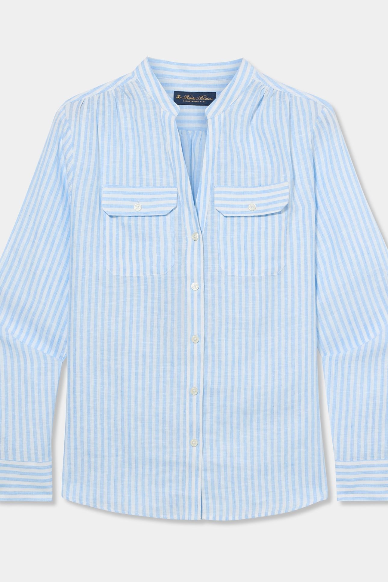 COREAN COLLAR SHIRT LINEN SKY BLUE 3