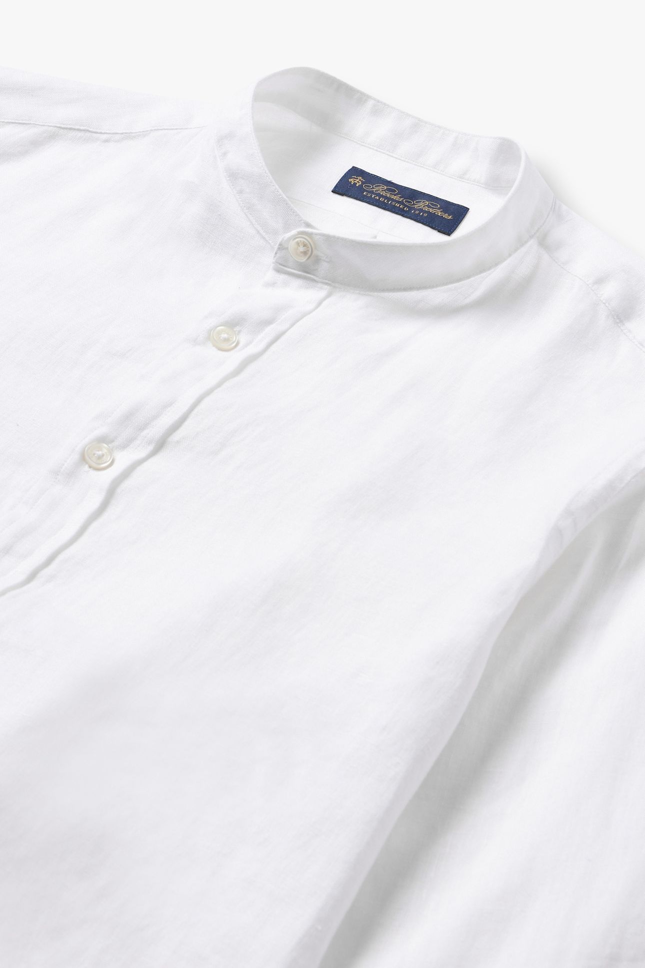 STAND COLLAR SHIRT LINEN WHITE 4