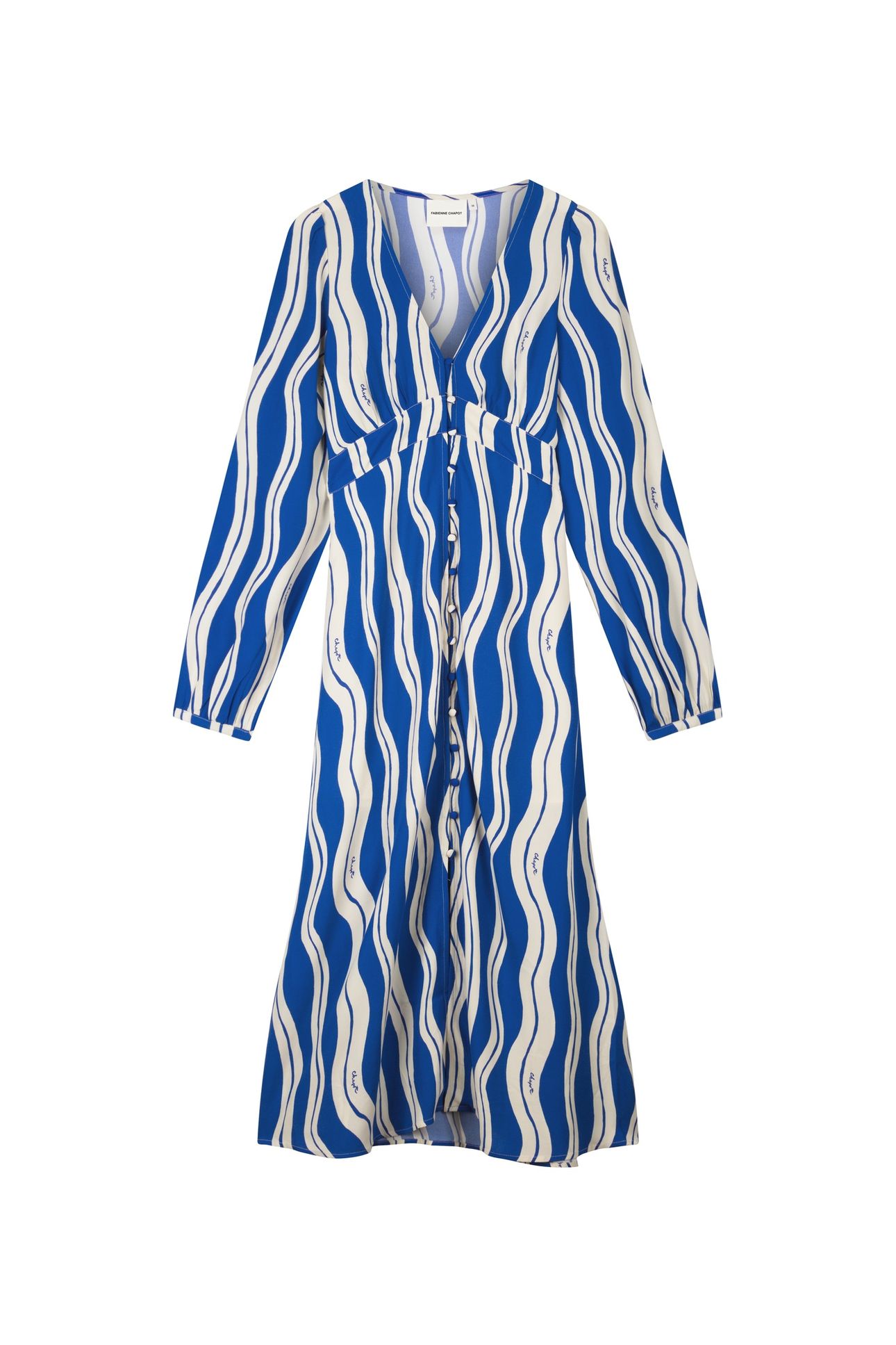 ANA DRESS COSY WHITE/COBALT 4