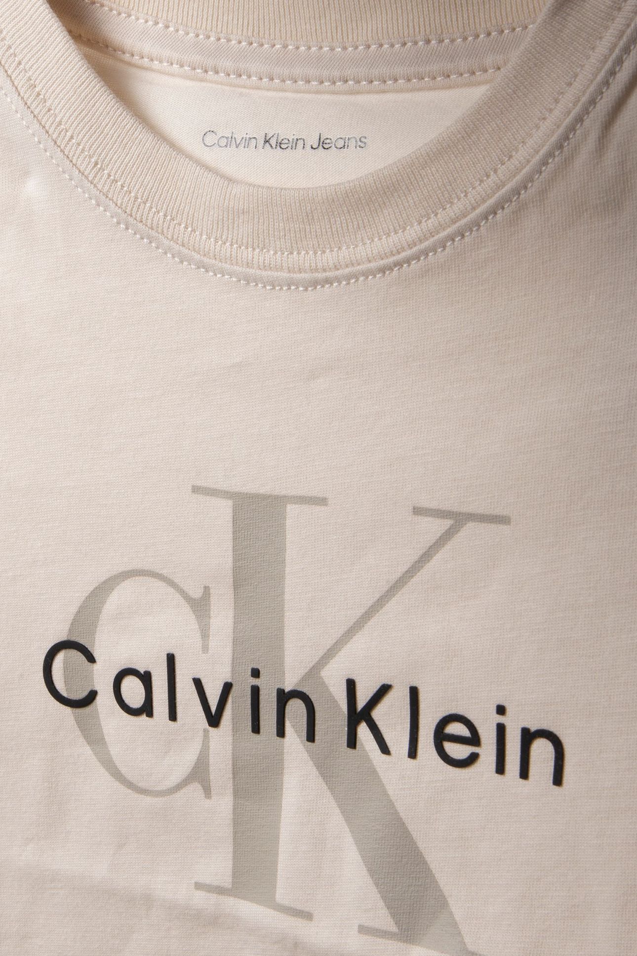 UNISEX CK MONOGRAM SS T-SHIRT WHITECAP GRAY 4