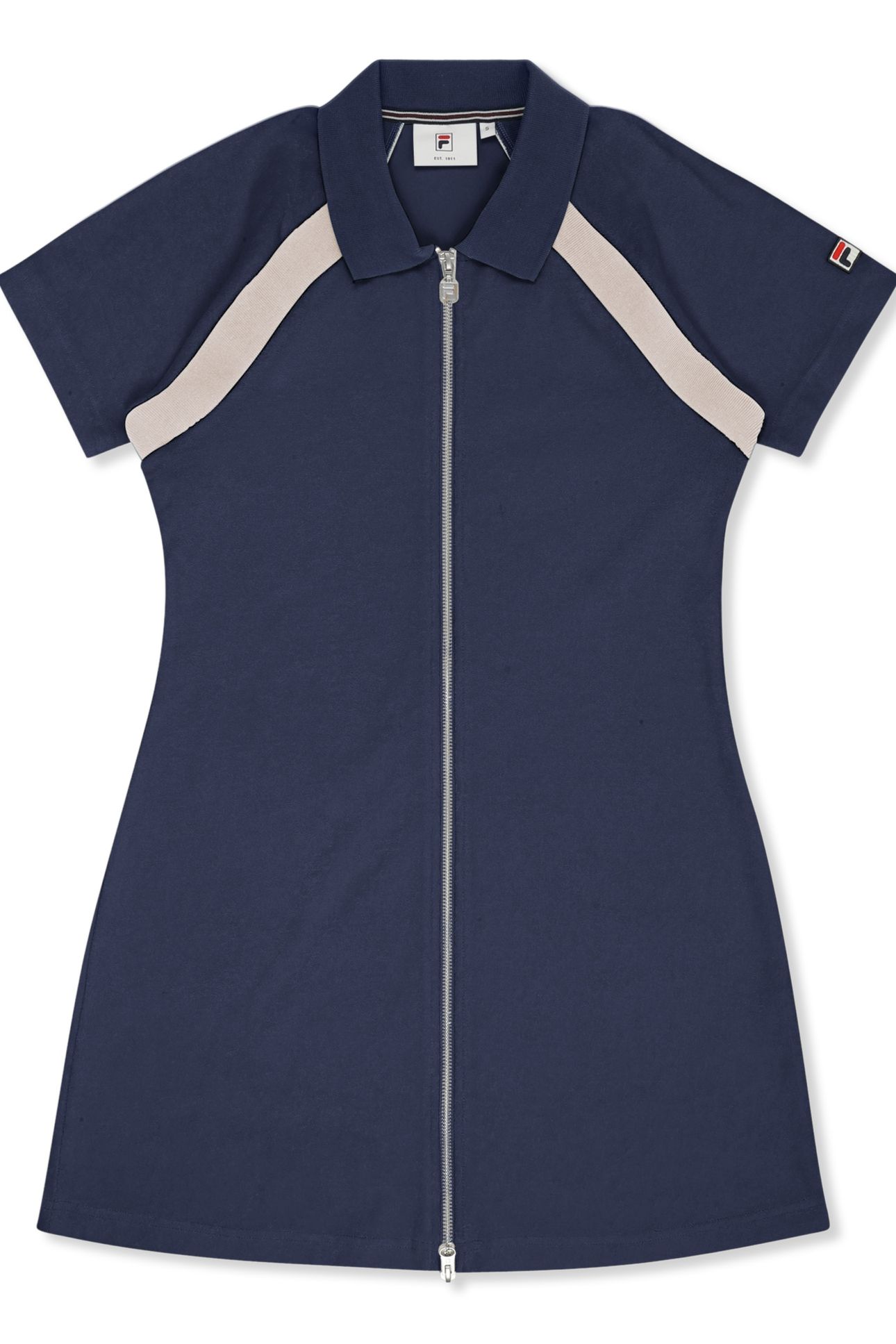 BELFIORE REGULAR TOWELLING TENNIS DRESS BLACK IRIS-EGRET 4