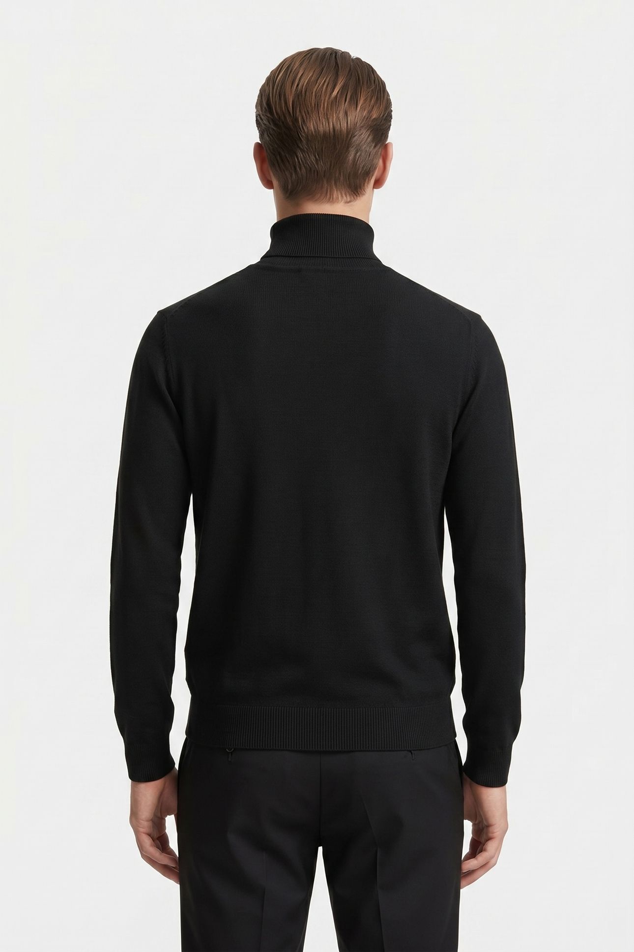 MERINO WOOL TURTLE NECK BLACK 2