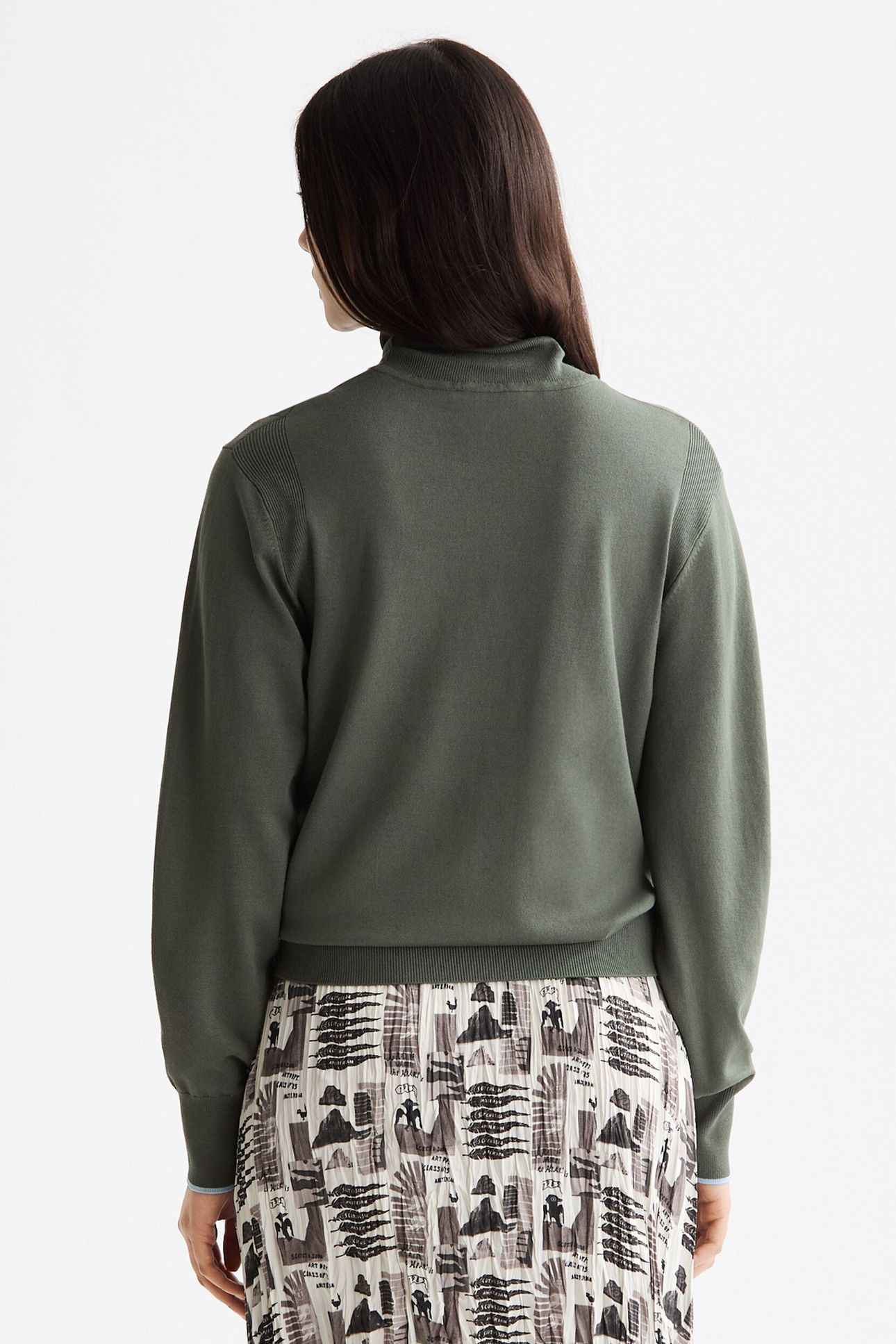 RELAXED FIT ROLL NECK PULLOVER THYME 5