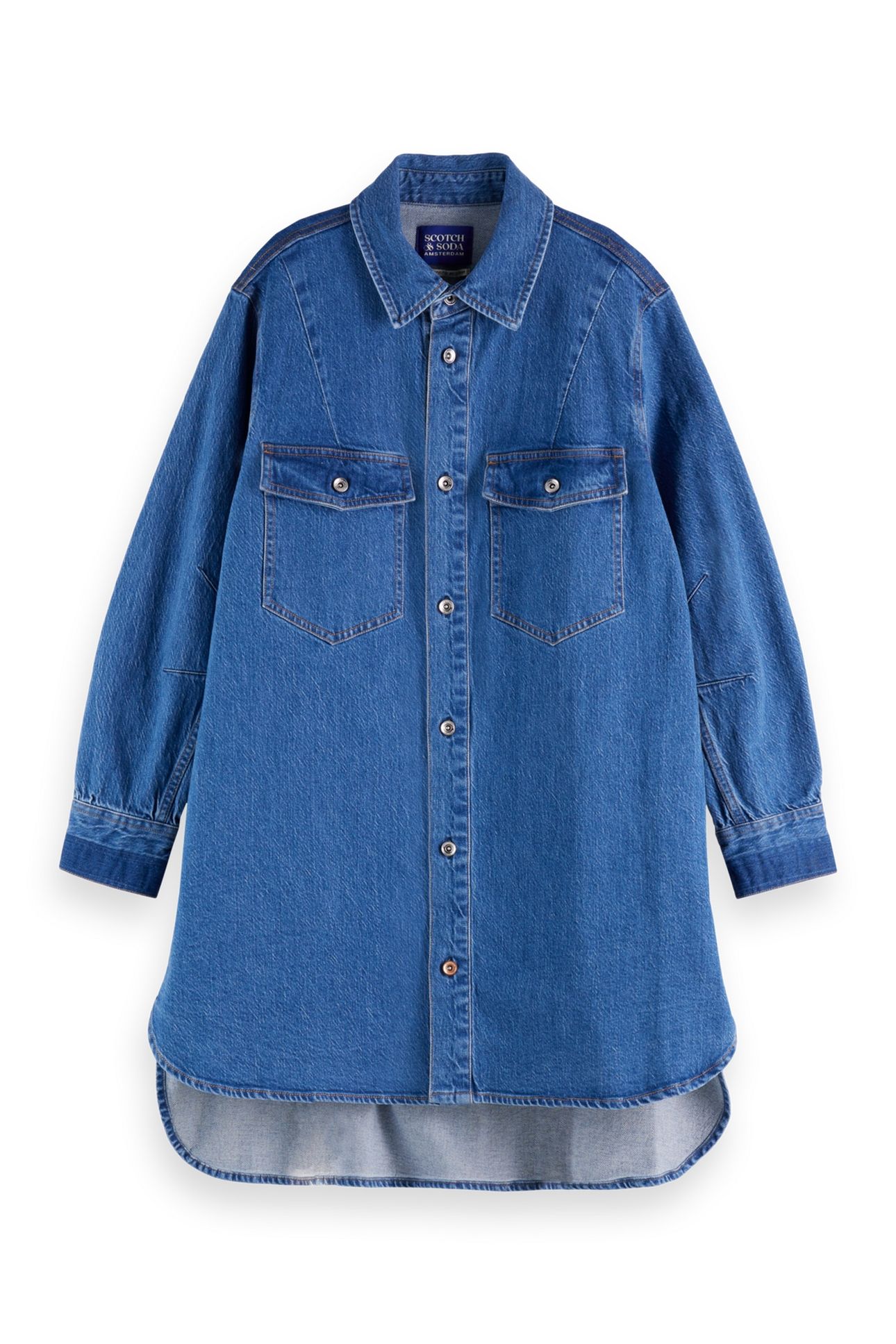 WASHED DENIM MINI SHIRTDRESS — ART FROM THE HEART 4