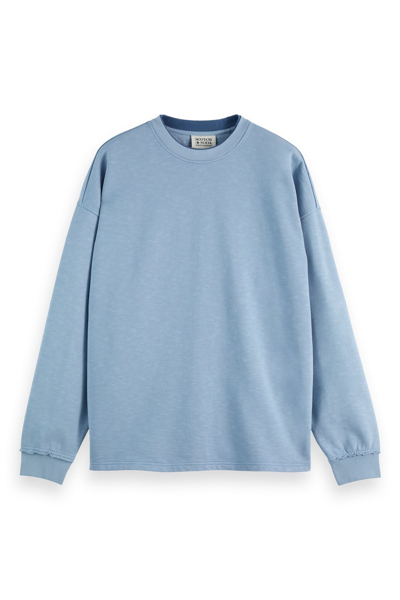 3 CROSSES GARMENT-DYED SWEATSHIRT FADED DENIM 1