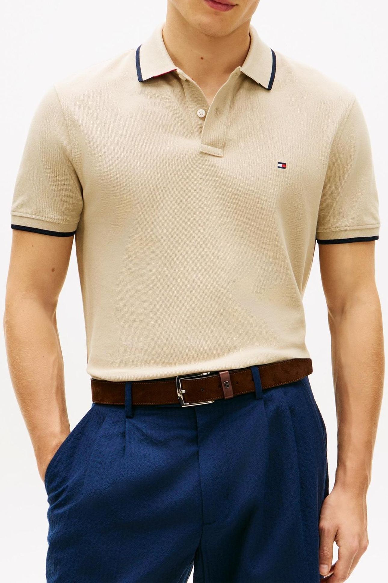 PIQUE UNDERCOLLAR POLO SANDALWOOD 2