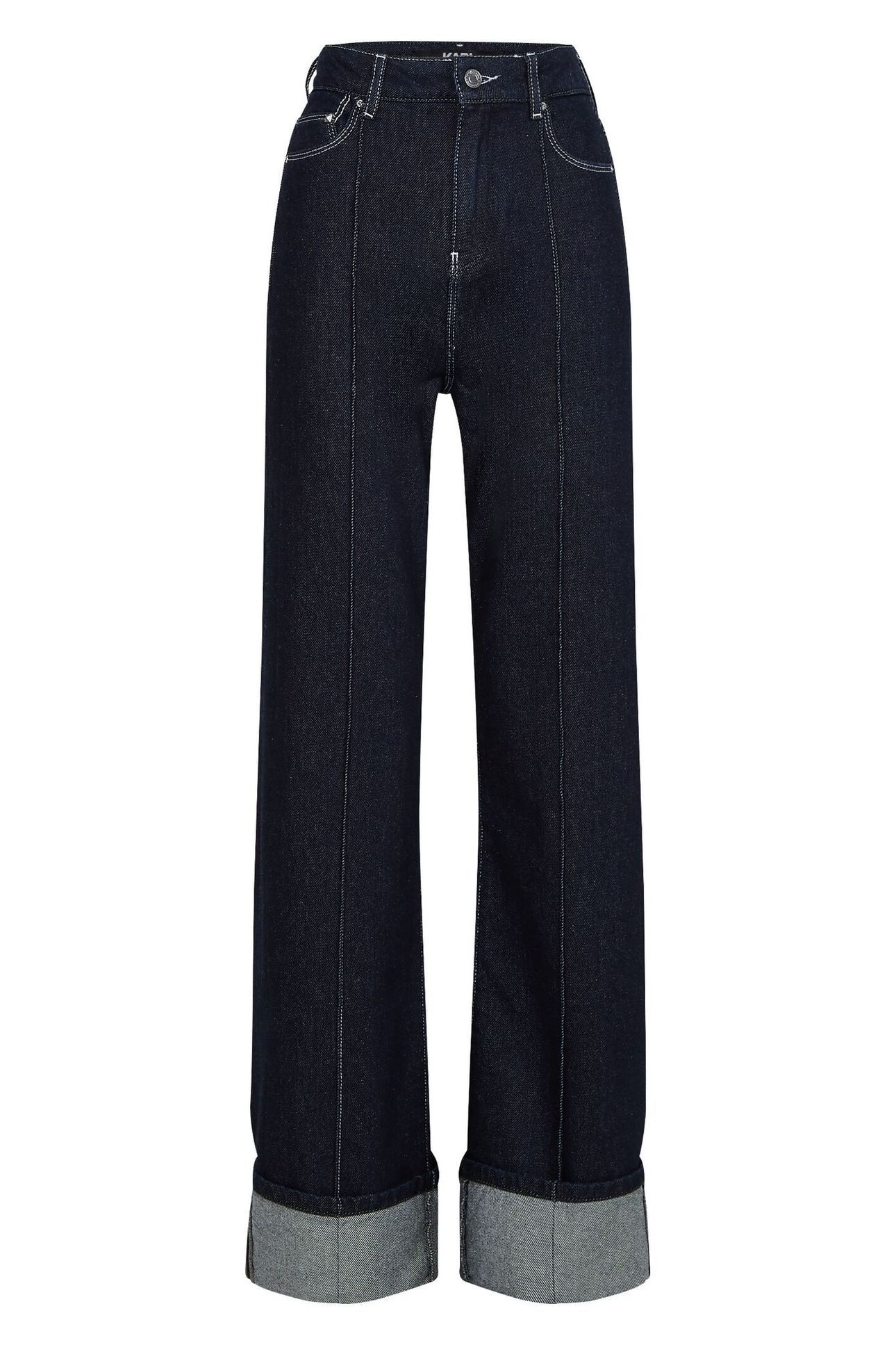 WIDE LEG DENIM W/ PIN-TUCK DARK GREY 1