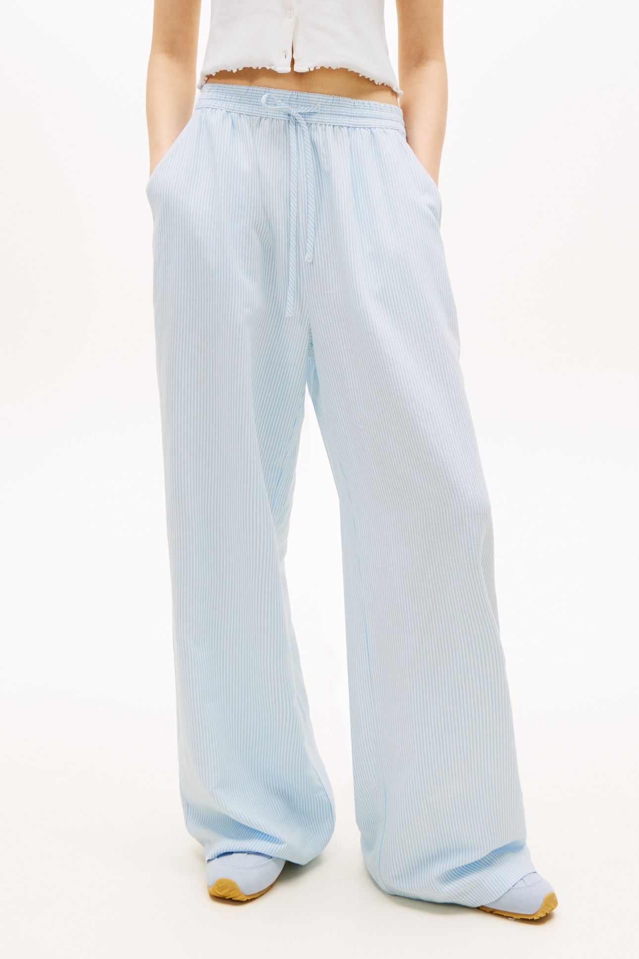TJW ESSENTIAL LINEN PANTS LIGHT POWDERY BLUE/STRIPE 1