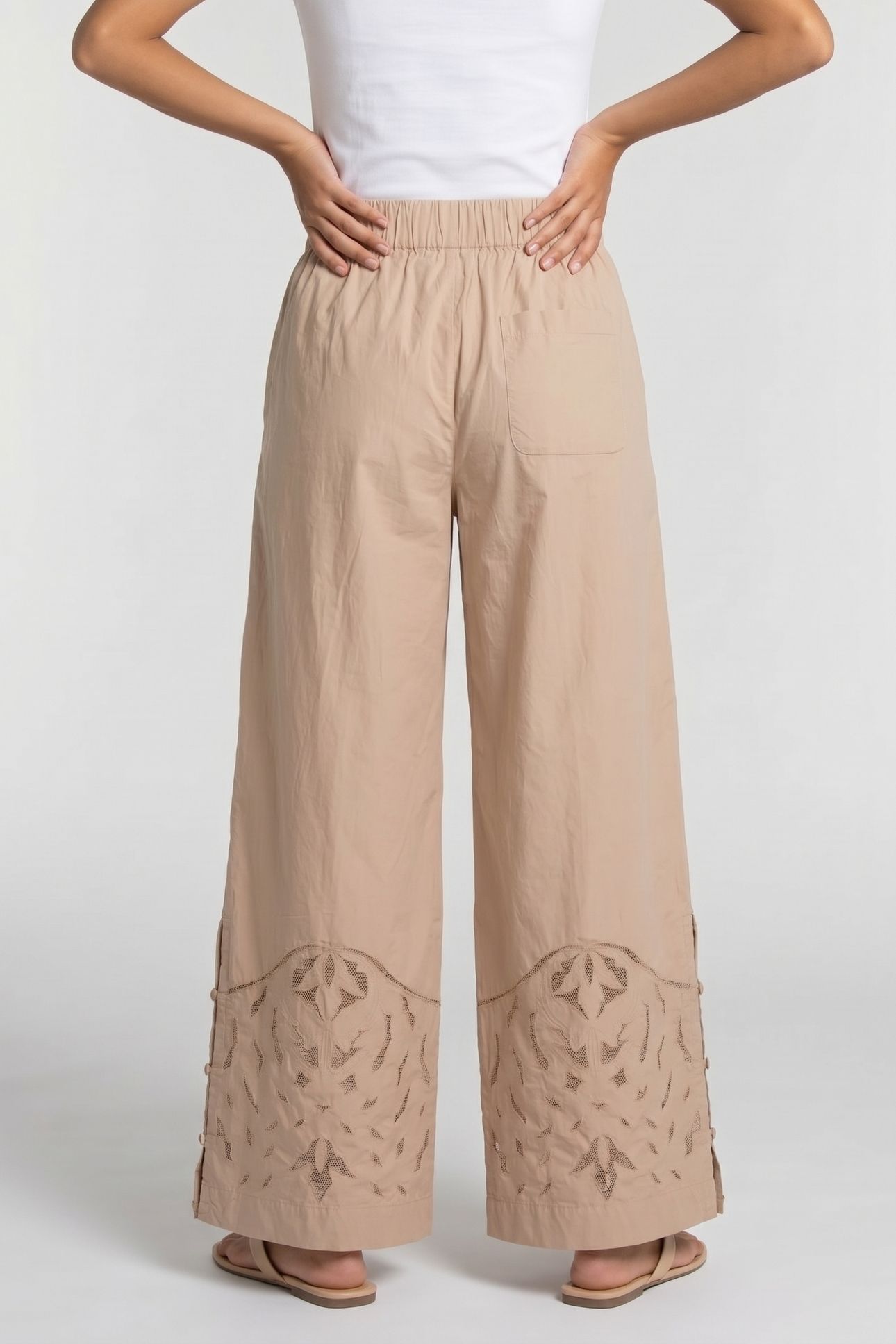PANTS MOONFLOWER EMBR SAND 2