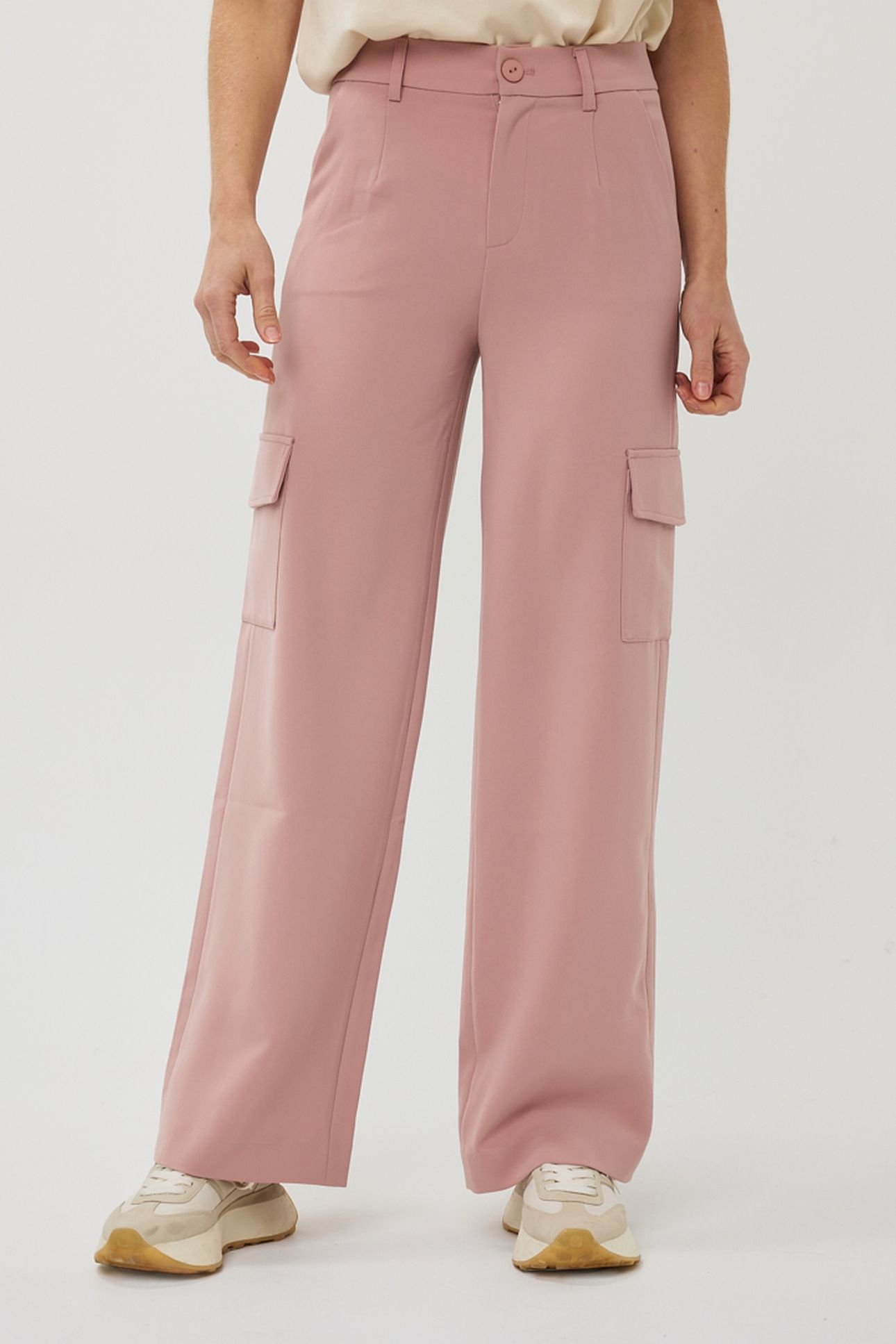 TROUSERS WIDE CARGO CITY CHALK PINK 1